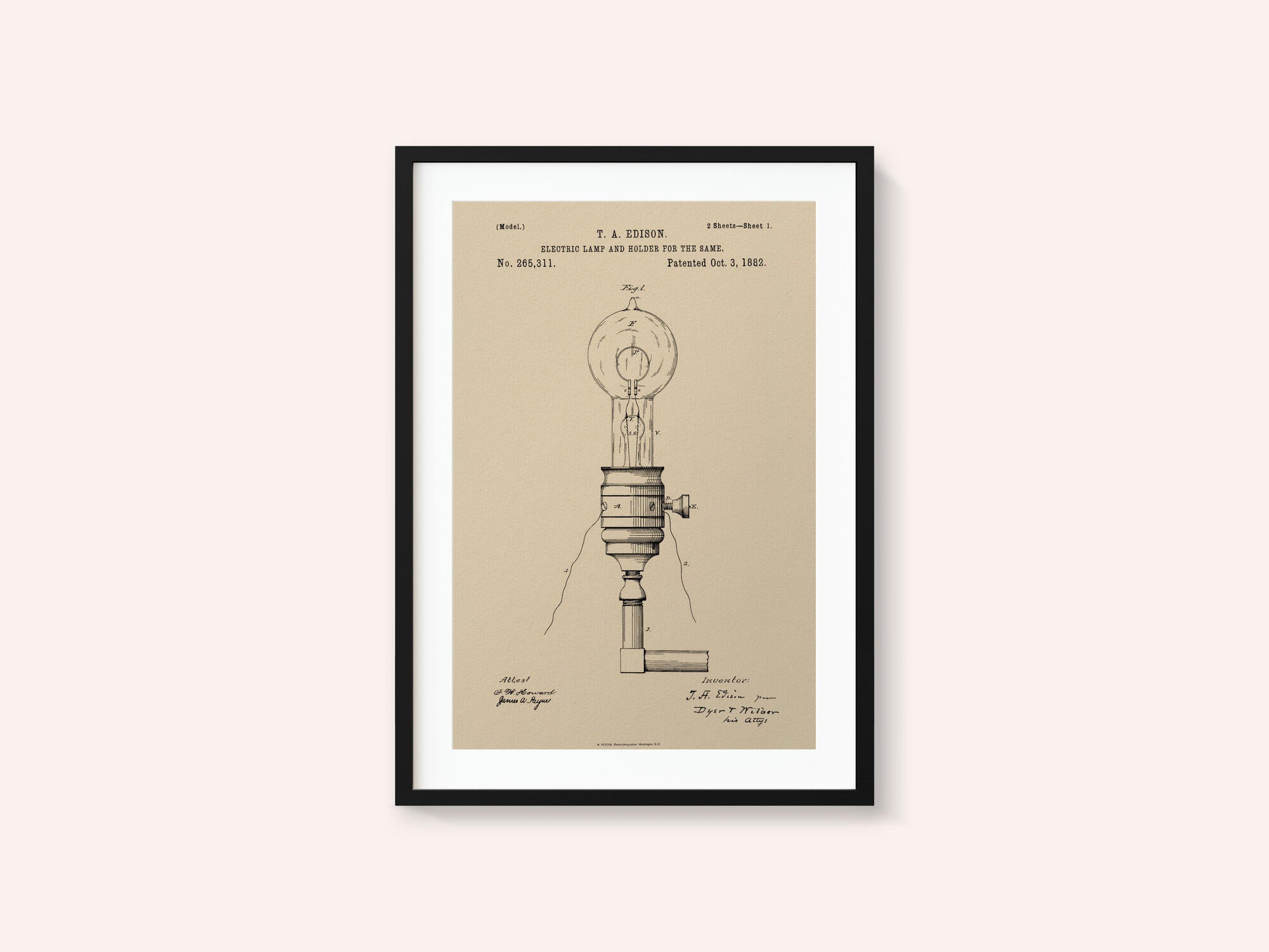 Electric Lamp Patent 1882
