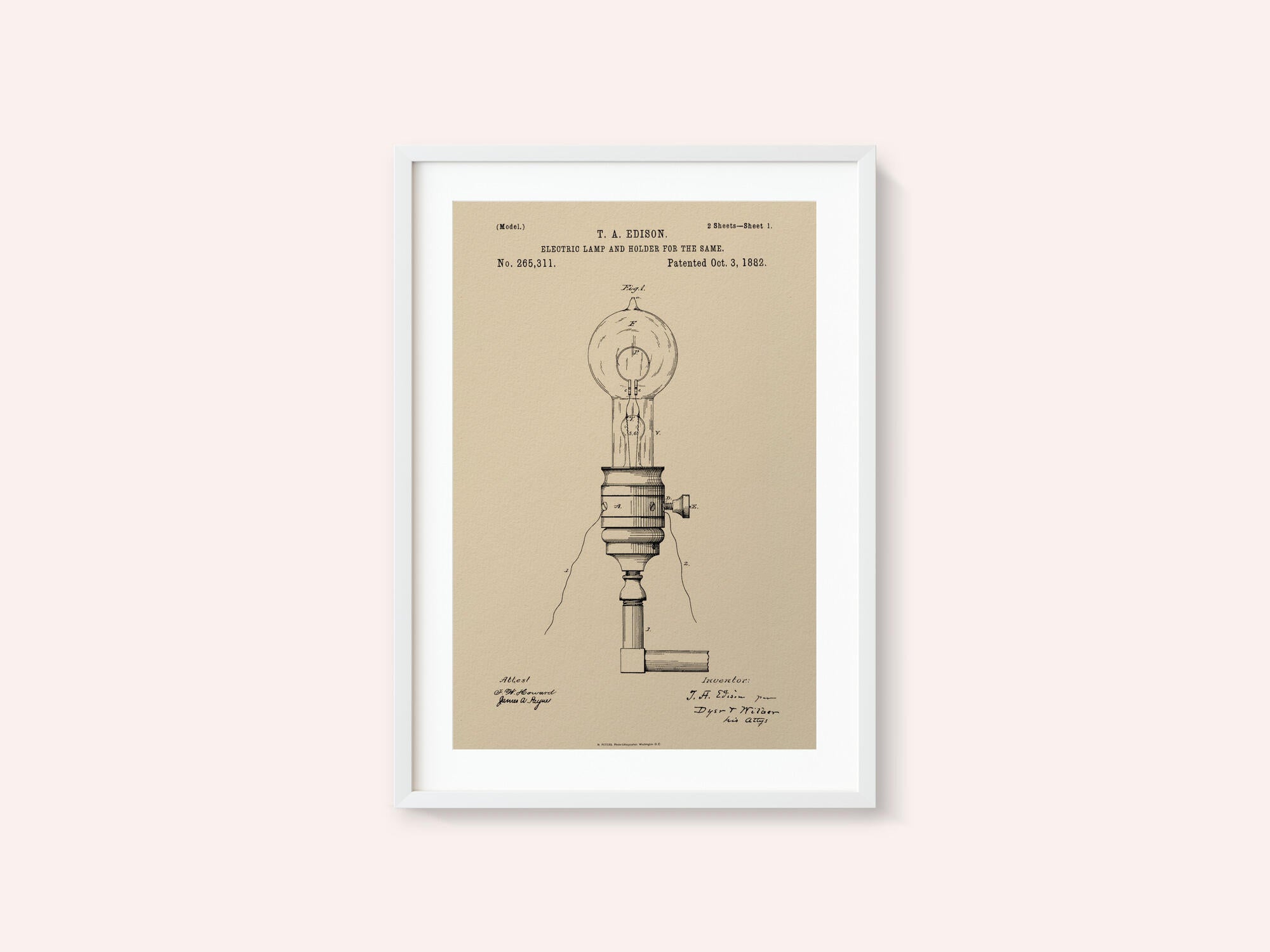 Electric Lamp Patent 1882