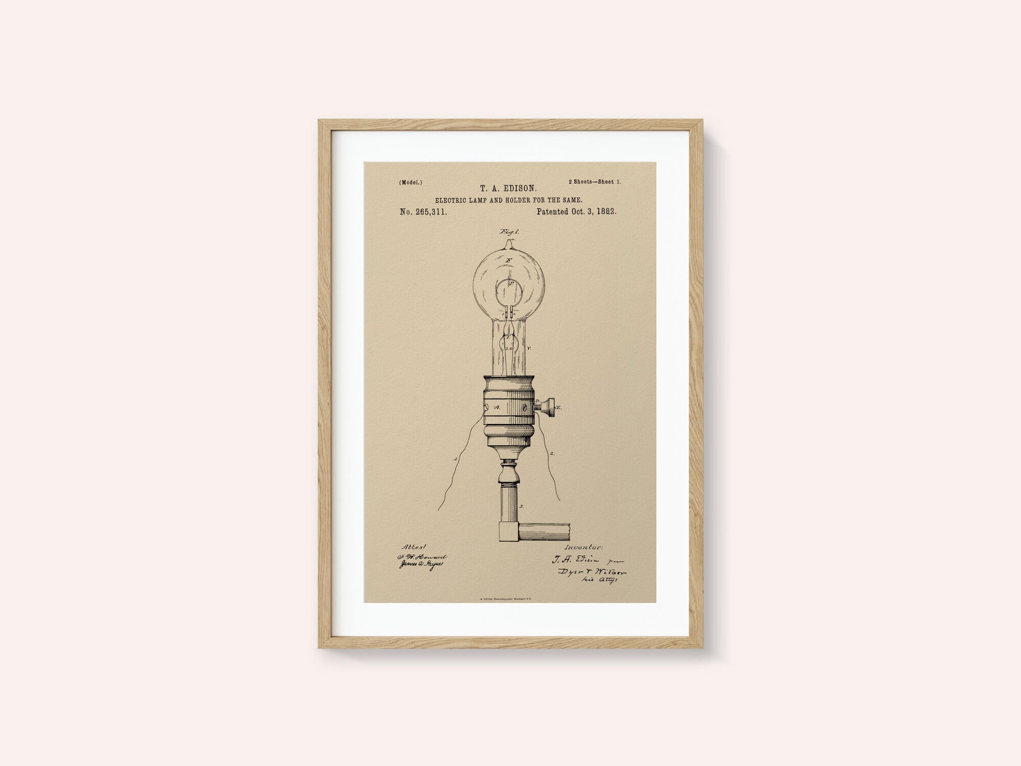 Electric Lamp Patent 1882