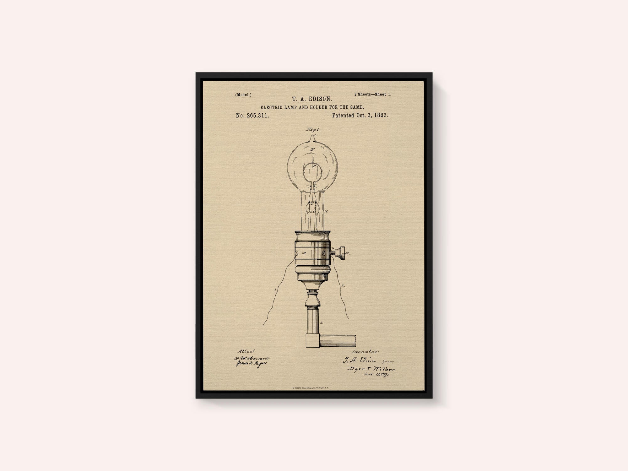 Electric Lamp Patent 1882