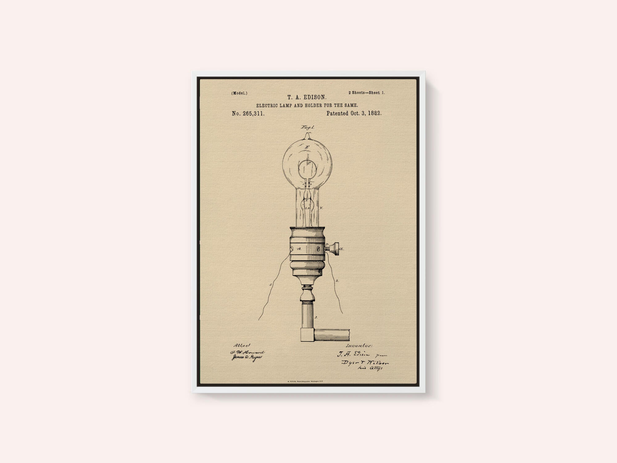 Electric Lamp Patent 1882