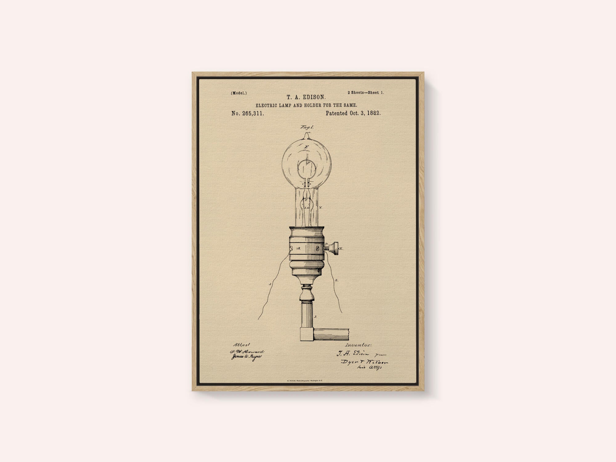 Electric Lamp Patent 1882