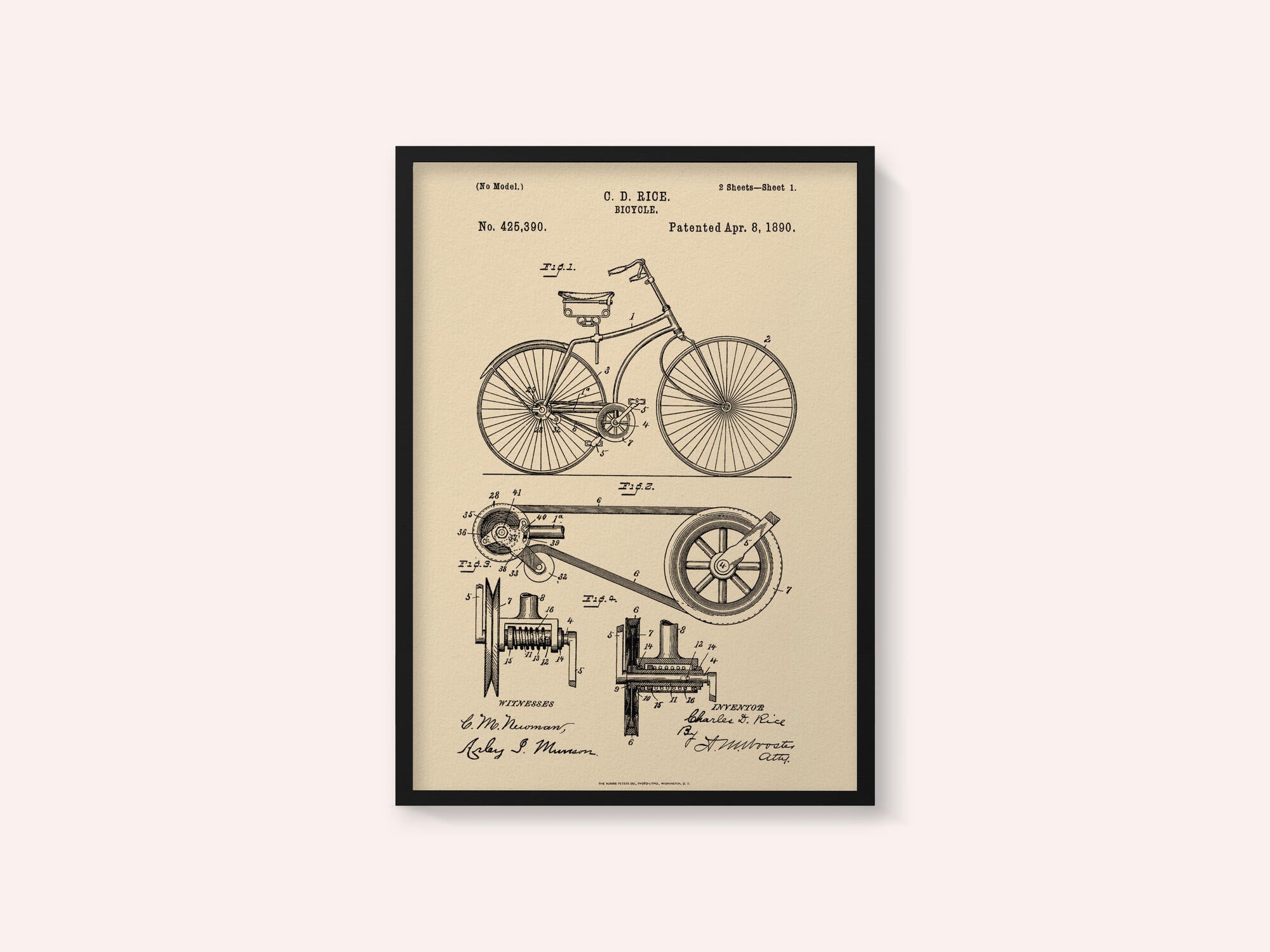 Bicycle Patent 1890
