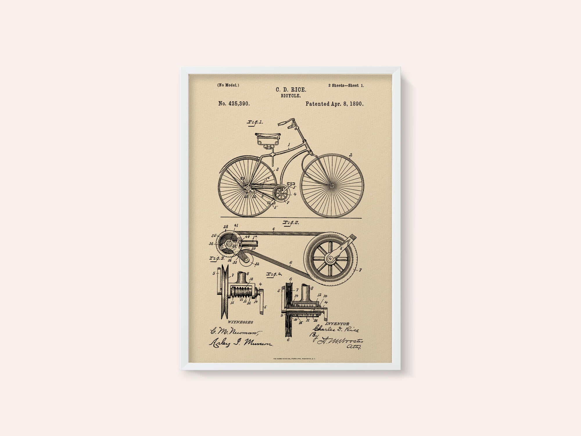 Bicycle Patent 1890