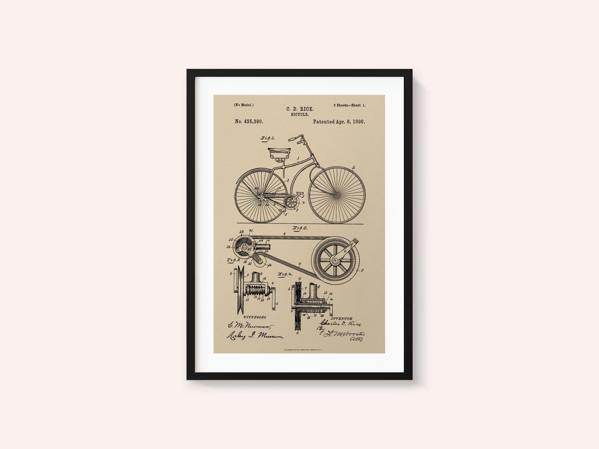 Bicycle Patent 1890