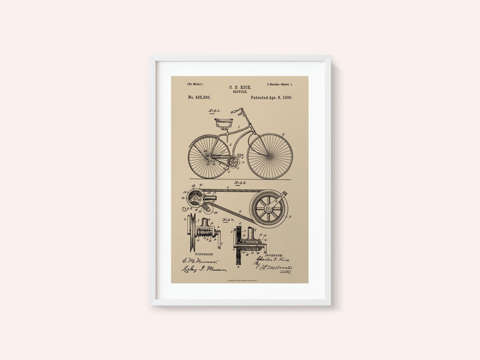 Bicycle Patent 1890