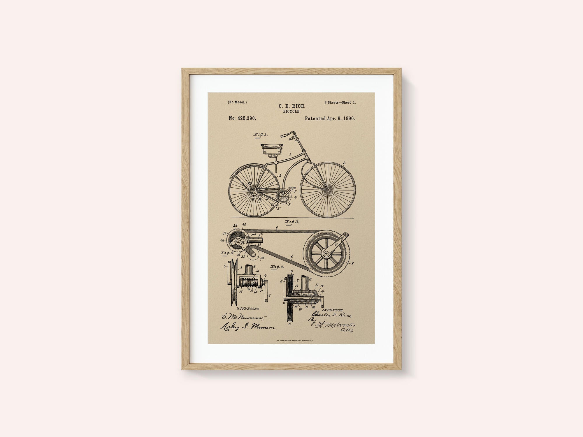Bicycle Patent 1890