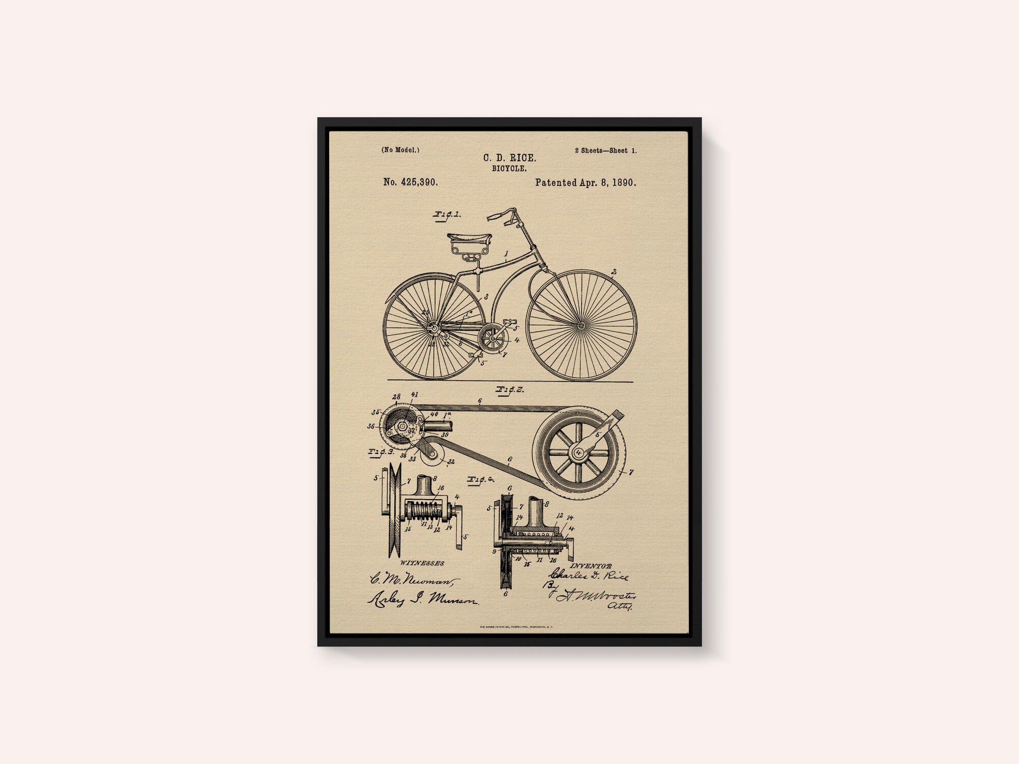 Bicycle Patent 1890