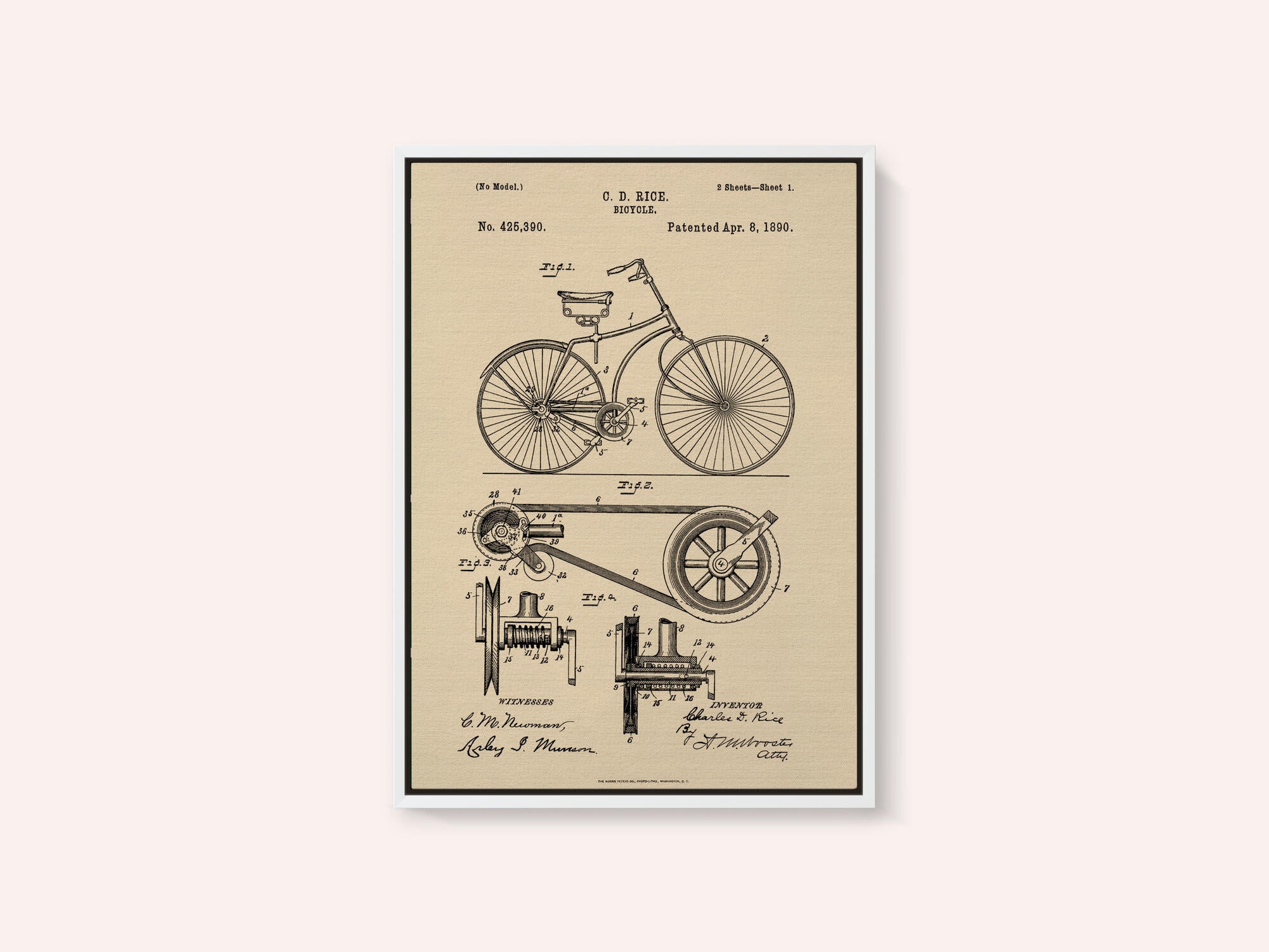 Bicycle Patent 1890