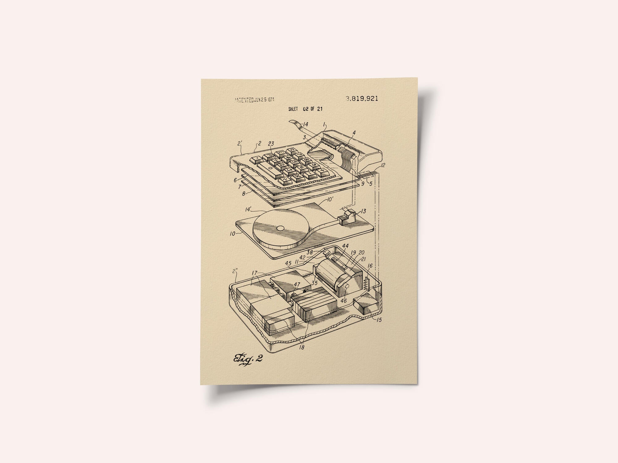 Electronic Calculator Patent 1974