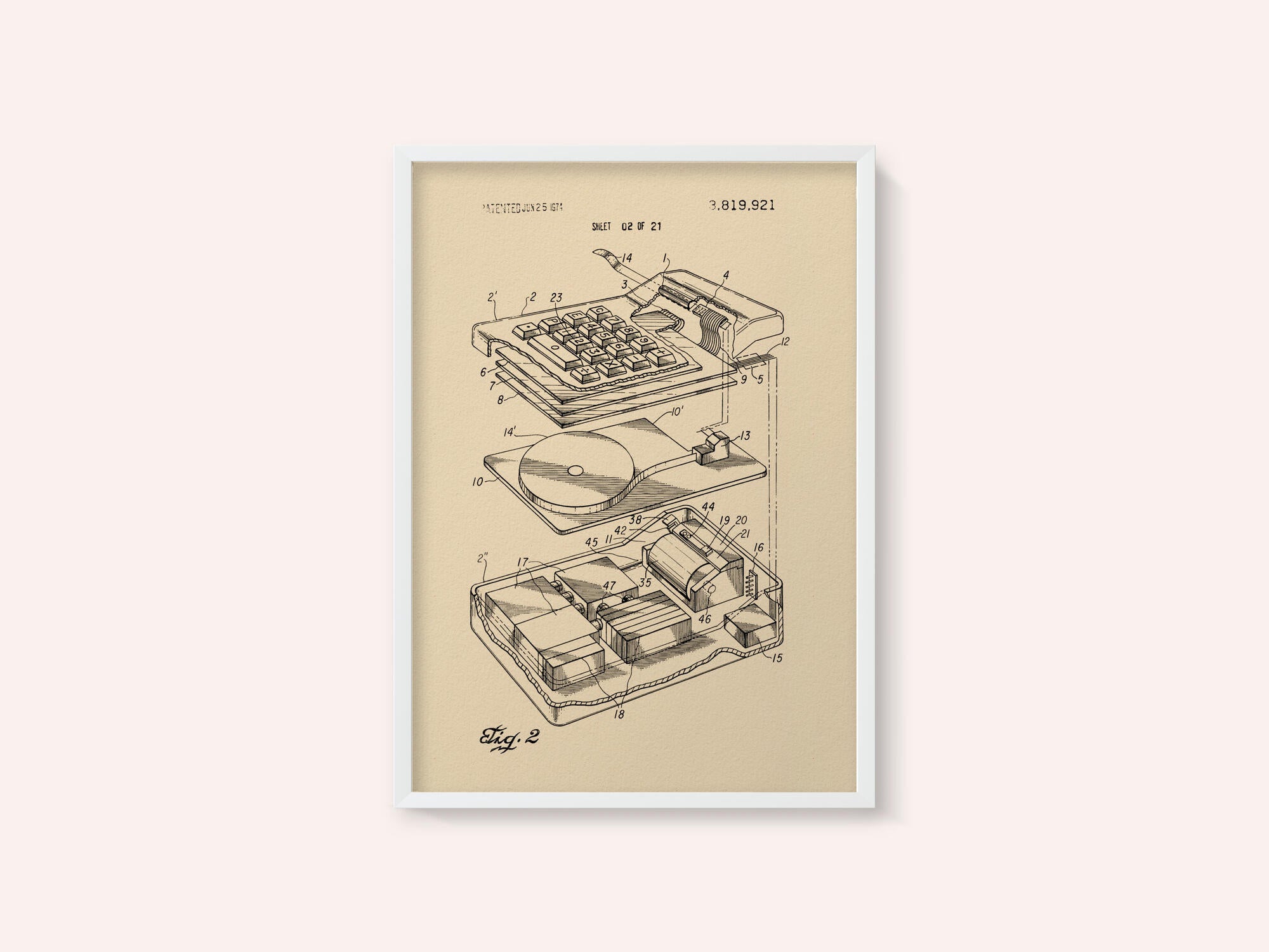 Electronic Calculator Patent 1974