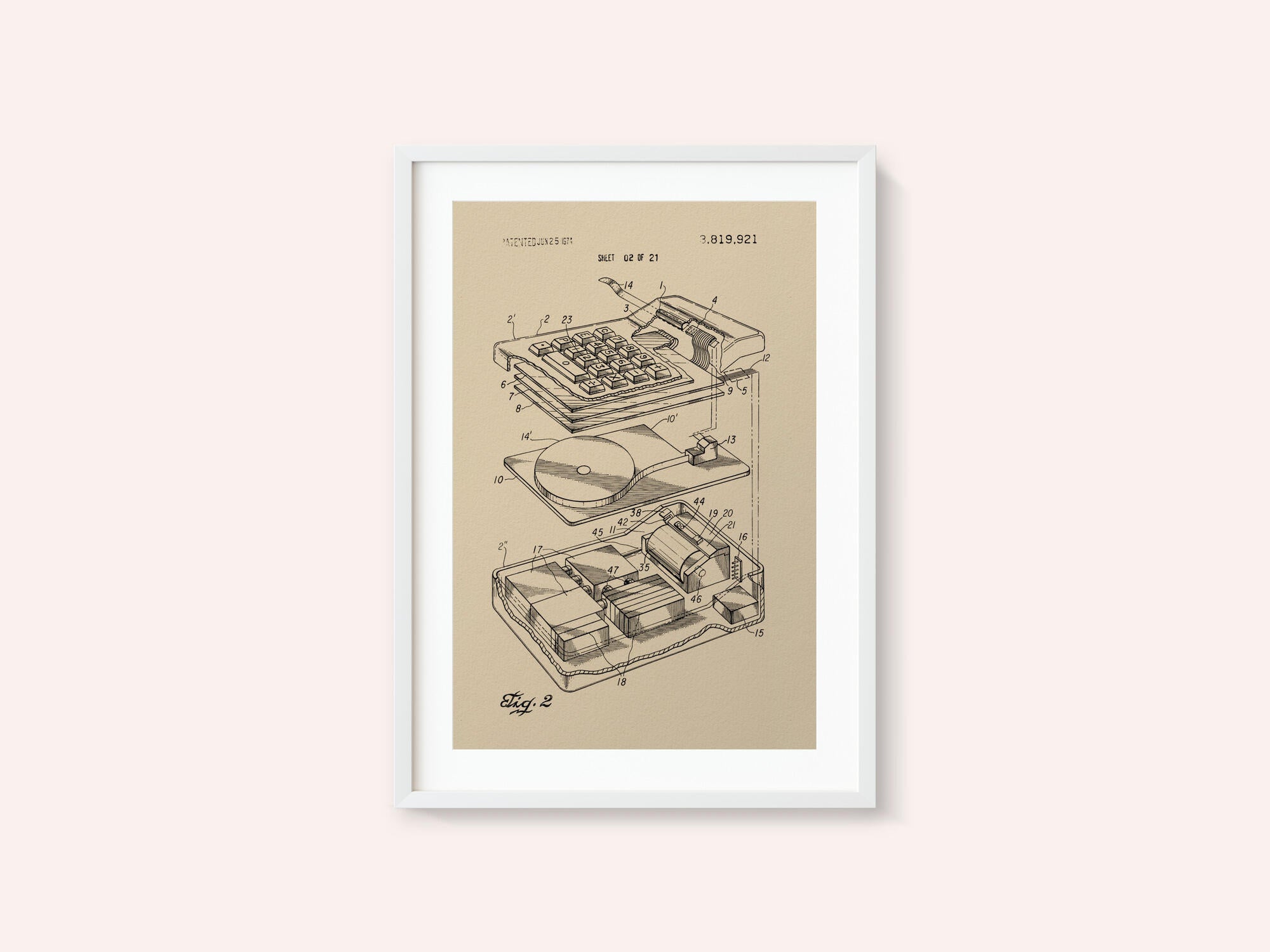 Electronic Calculator Patent 1974