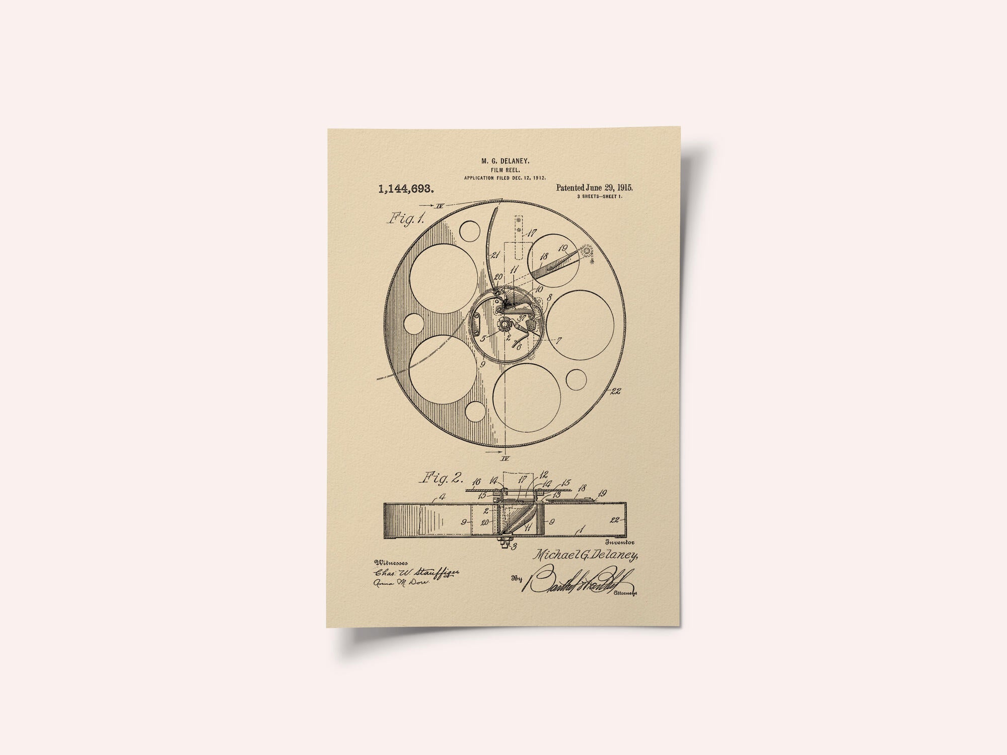 Film Reel Patent 1915