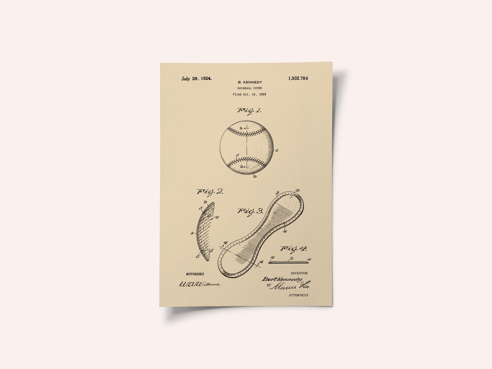 Baseball Cover Patent 1923