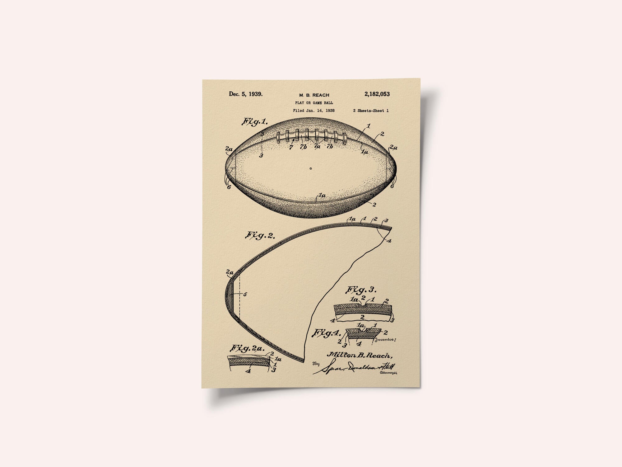 Football Patent 1938