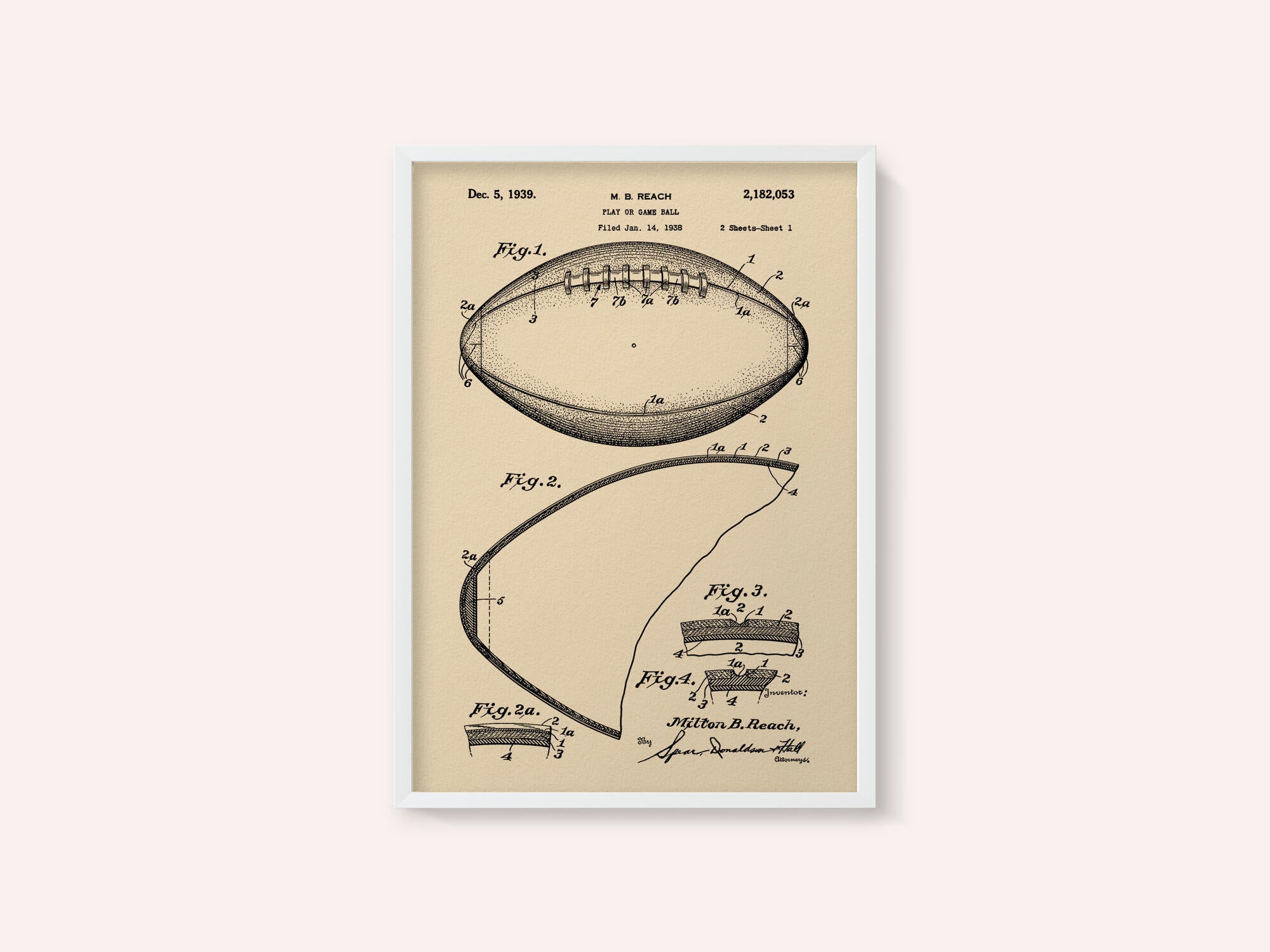 Football Patent 1938
