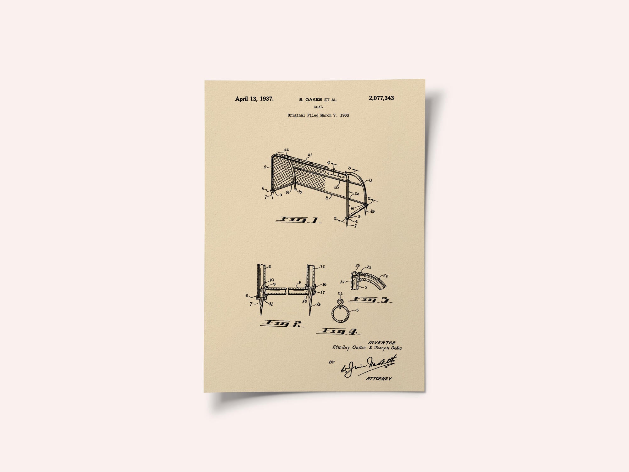 Goal Patent 1933