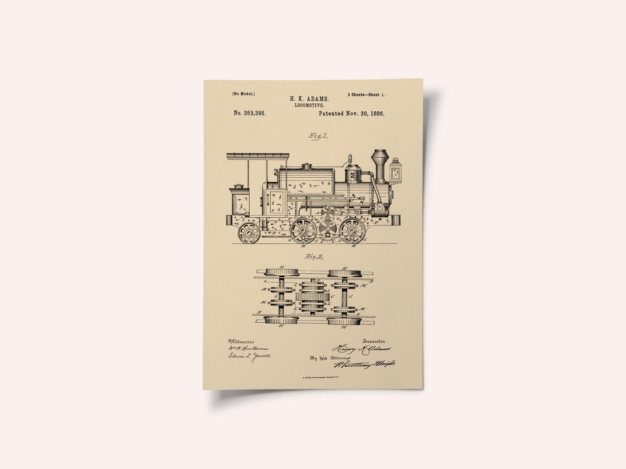 Locomotive Patent 1886