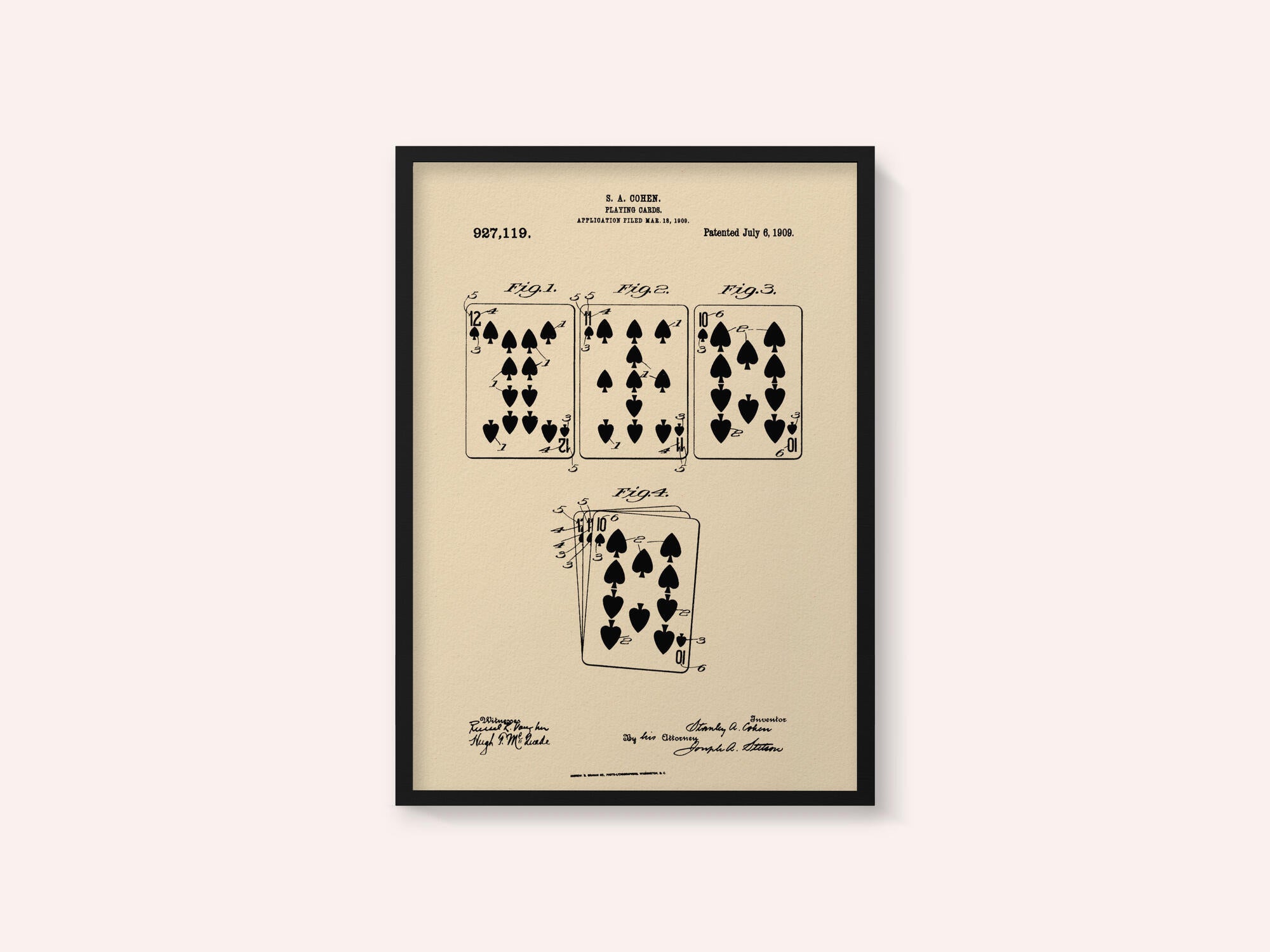 Playing Cards Patent 1909