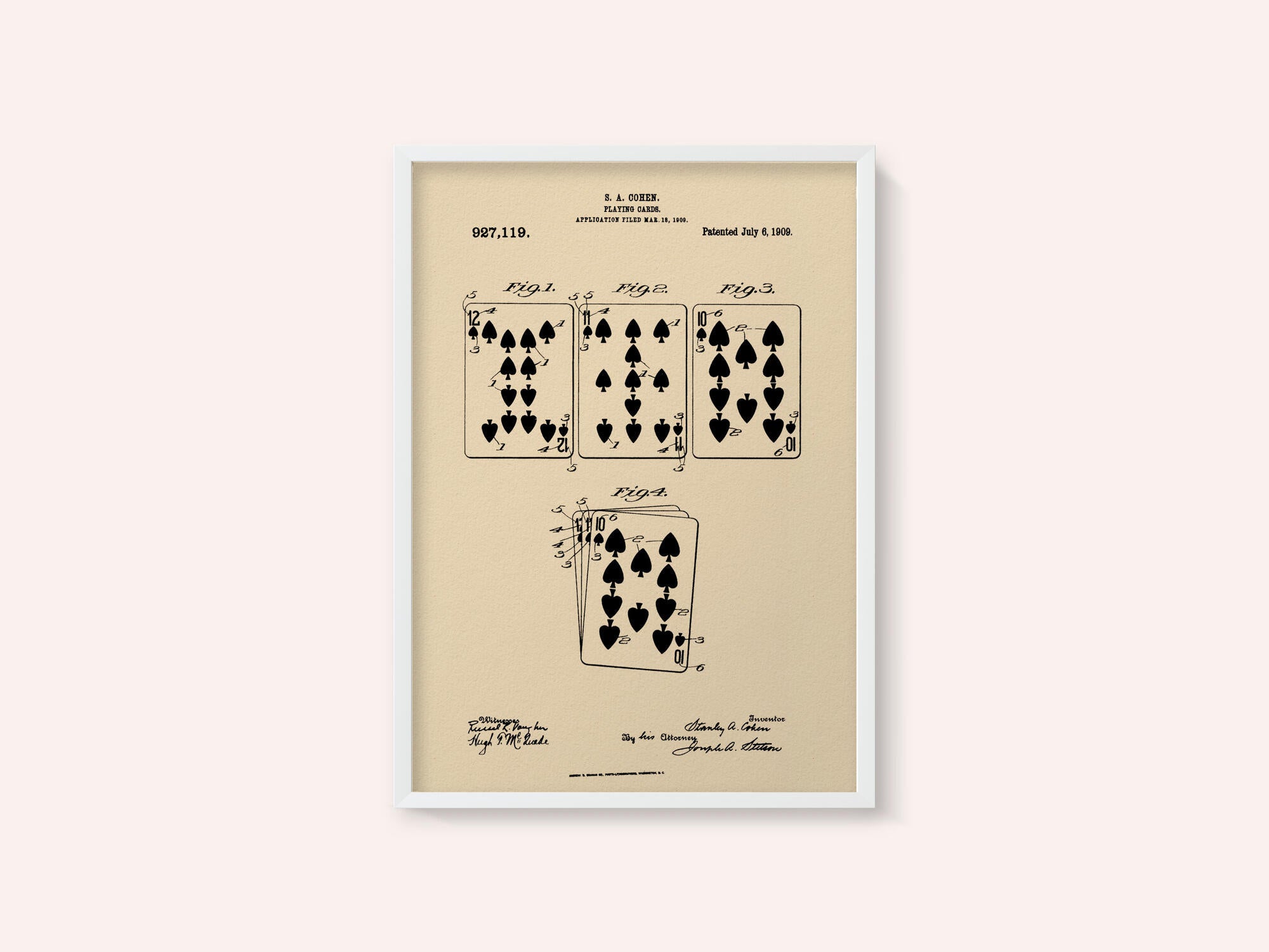 Playing Cards Patent 1909