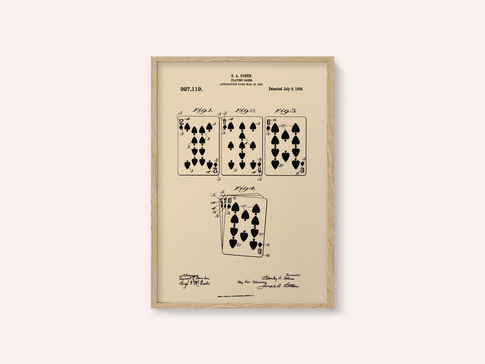 Playing Cards Patent 1909