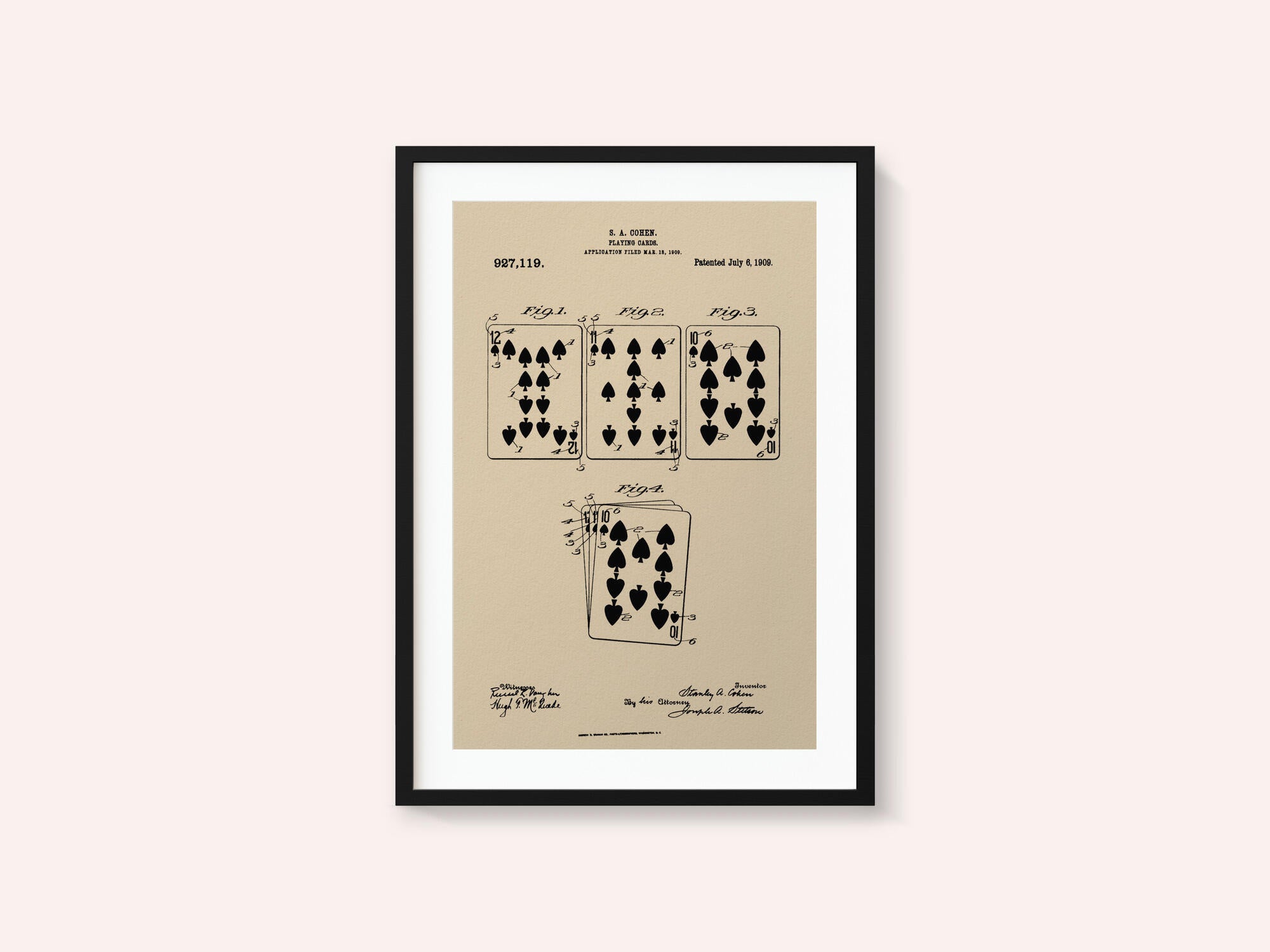 Playing Cards Patent 1909