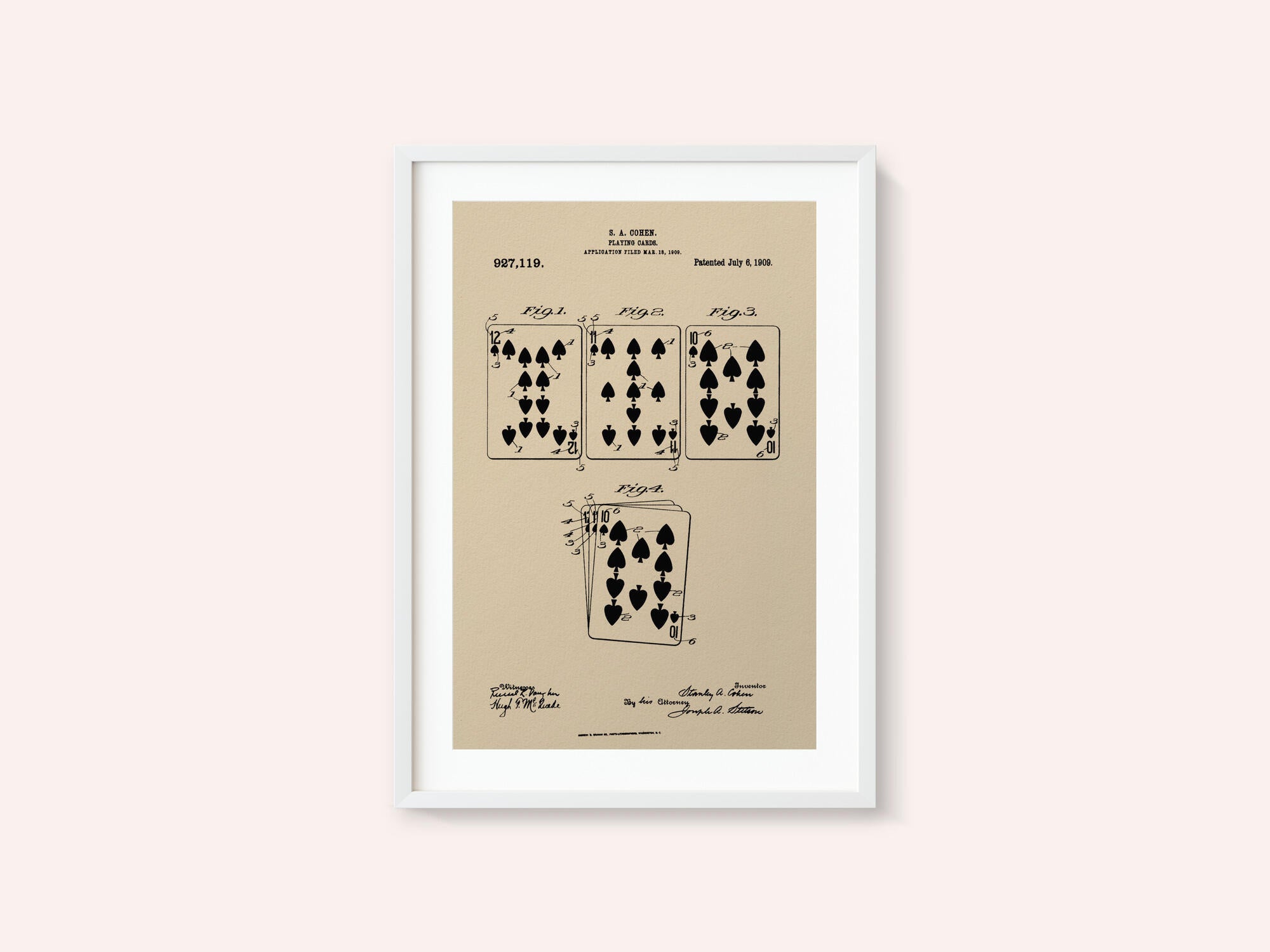 Playing Cards Patent 1909