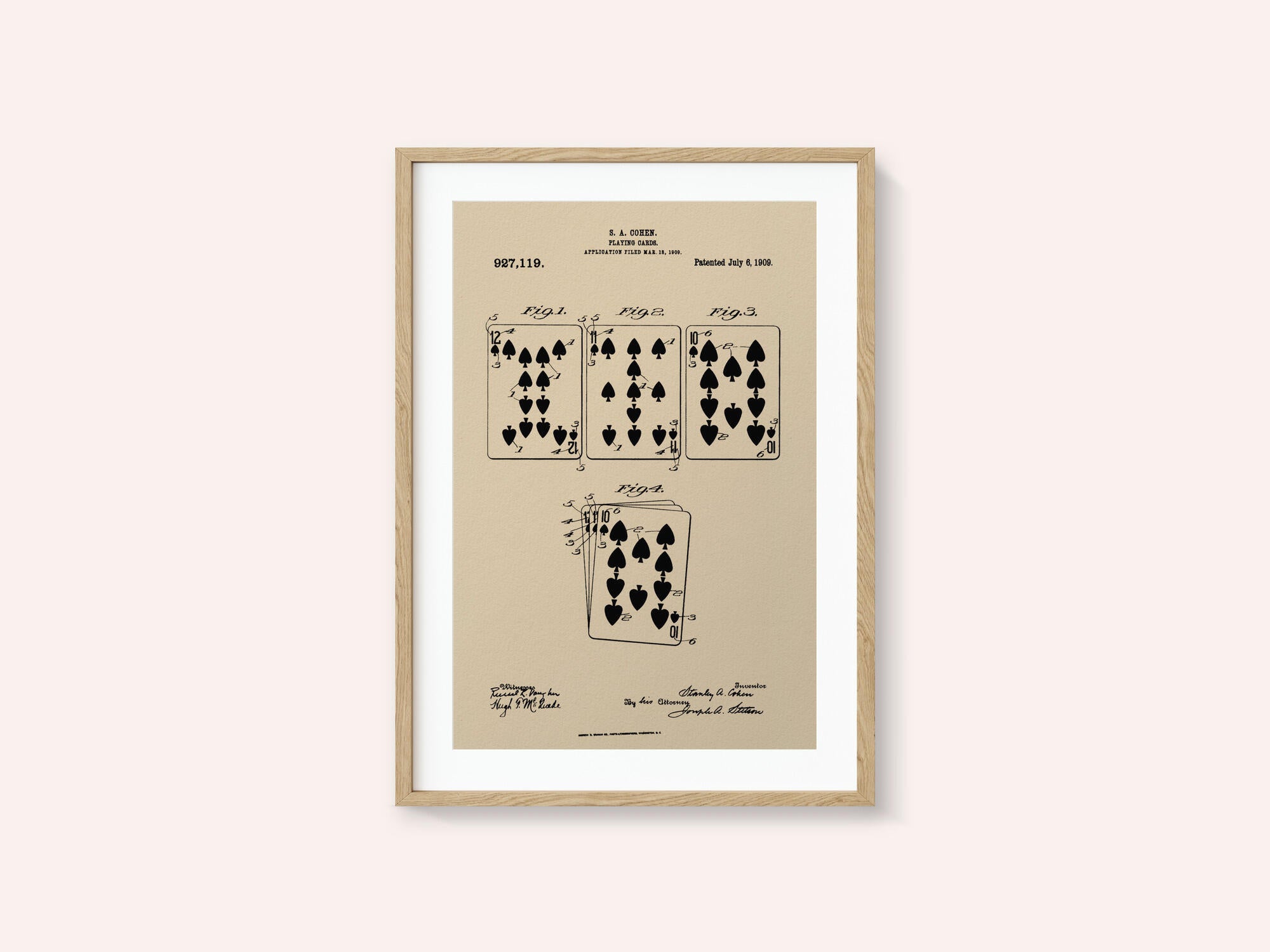 Playing Cards Patent 1909