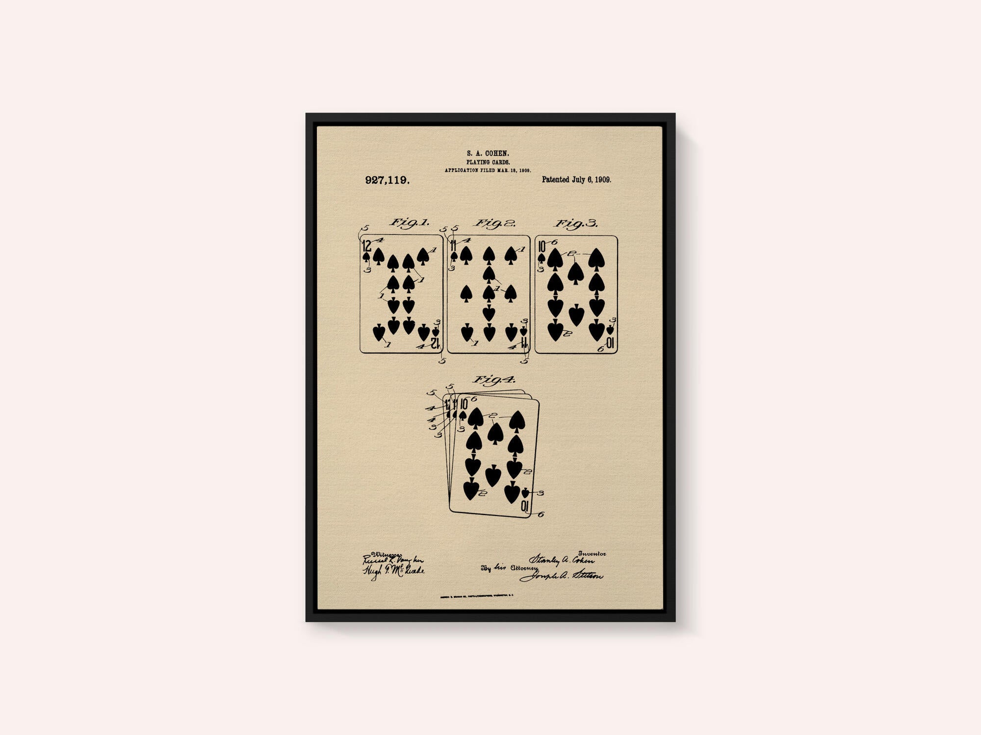 Playing Cards Patent 1909