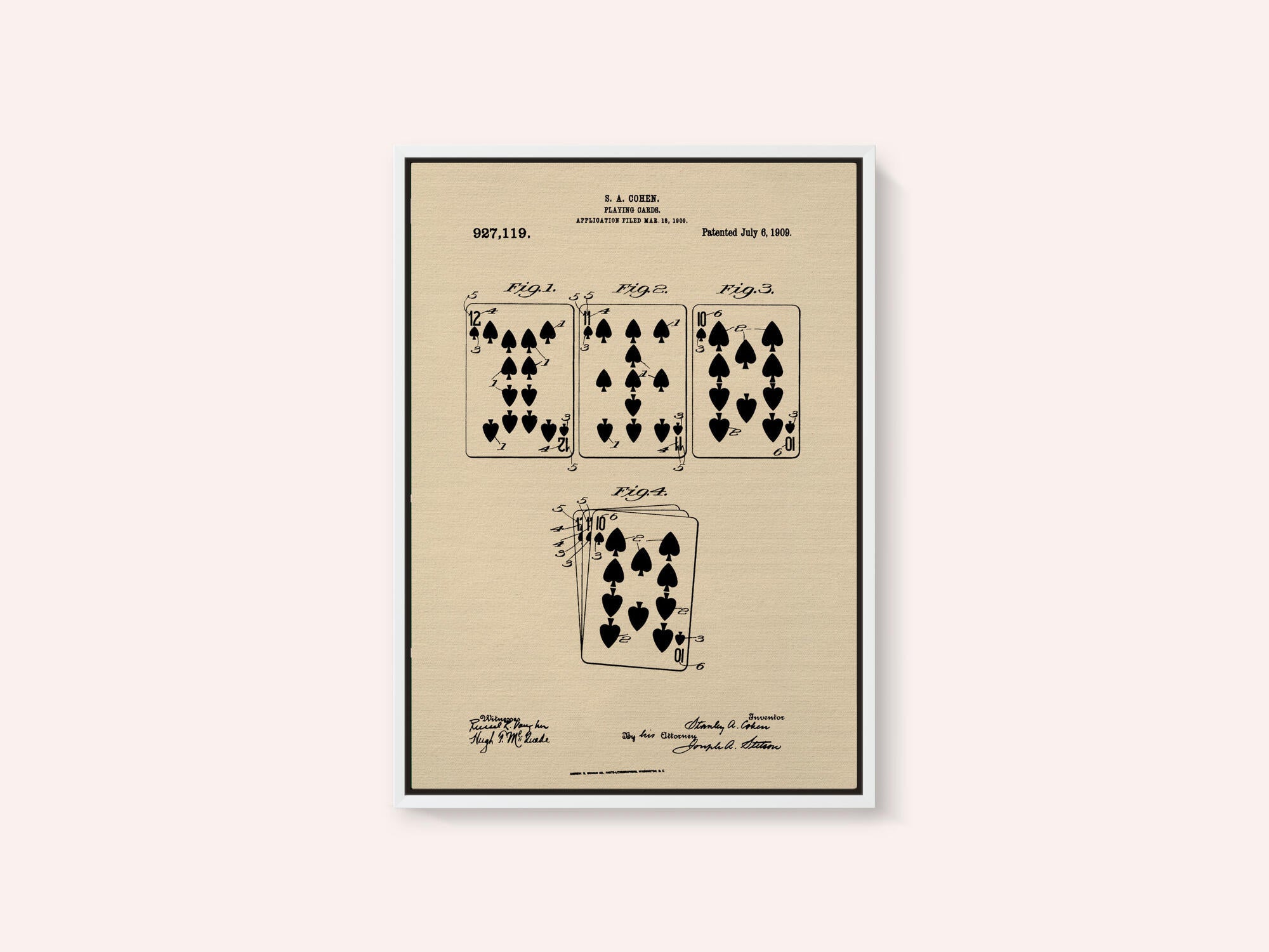 Playing Cards Patent 1909