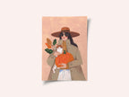 Woman in autumn in warm earth tones