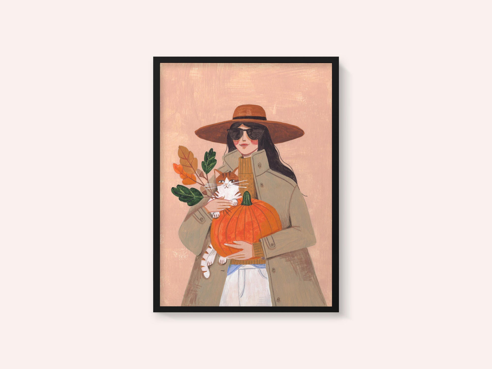 Woman in autumn in warm earth tones
