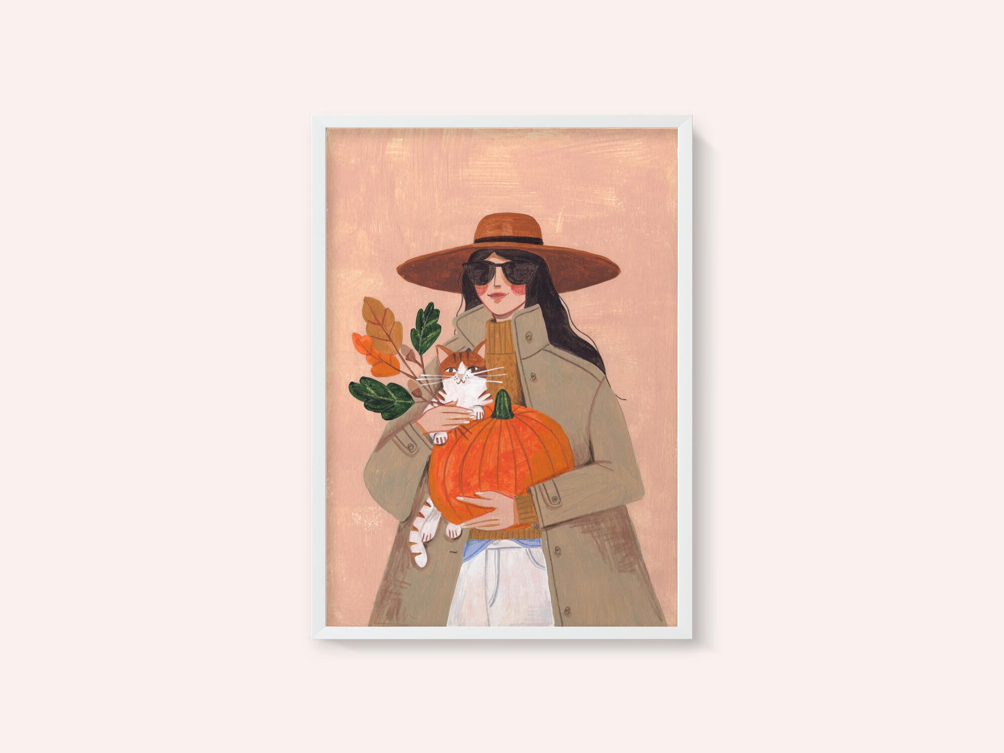 Woman in autumn in warm earth tones