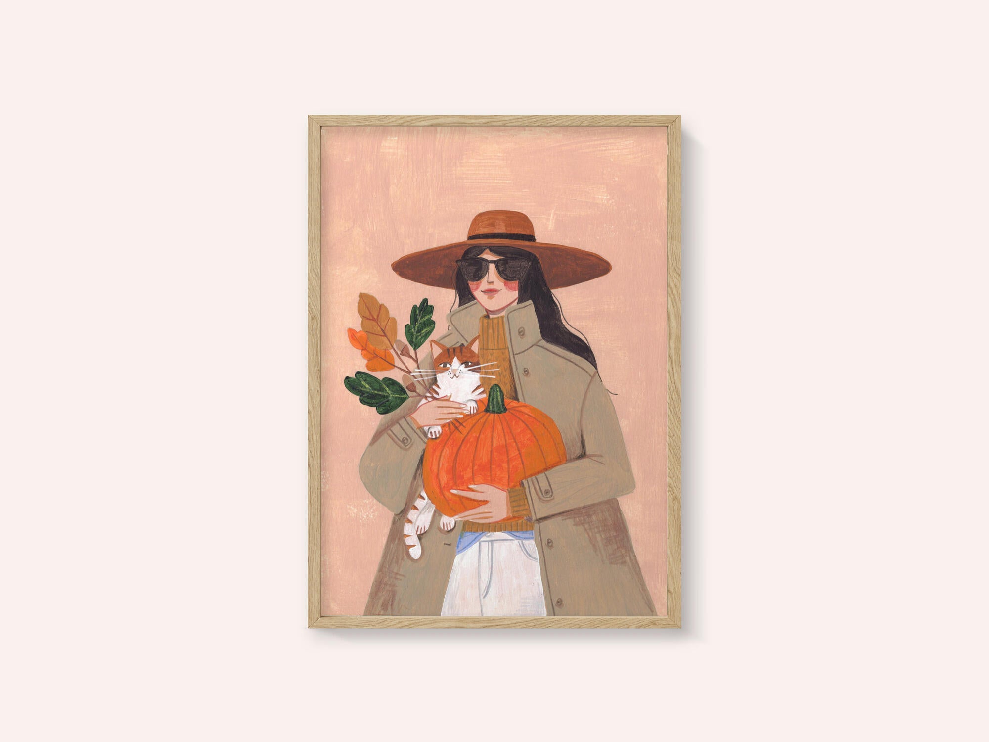 Woman in autumn in warm earth tones