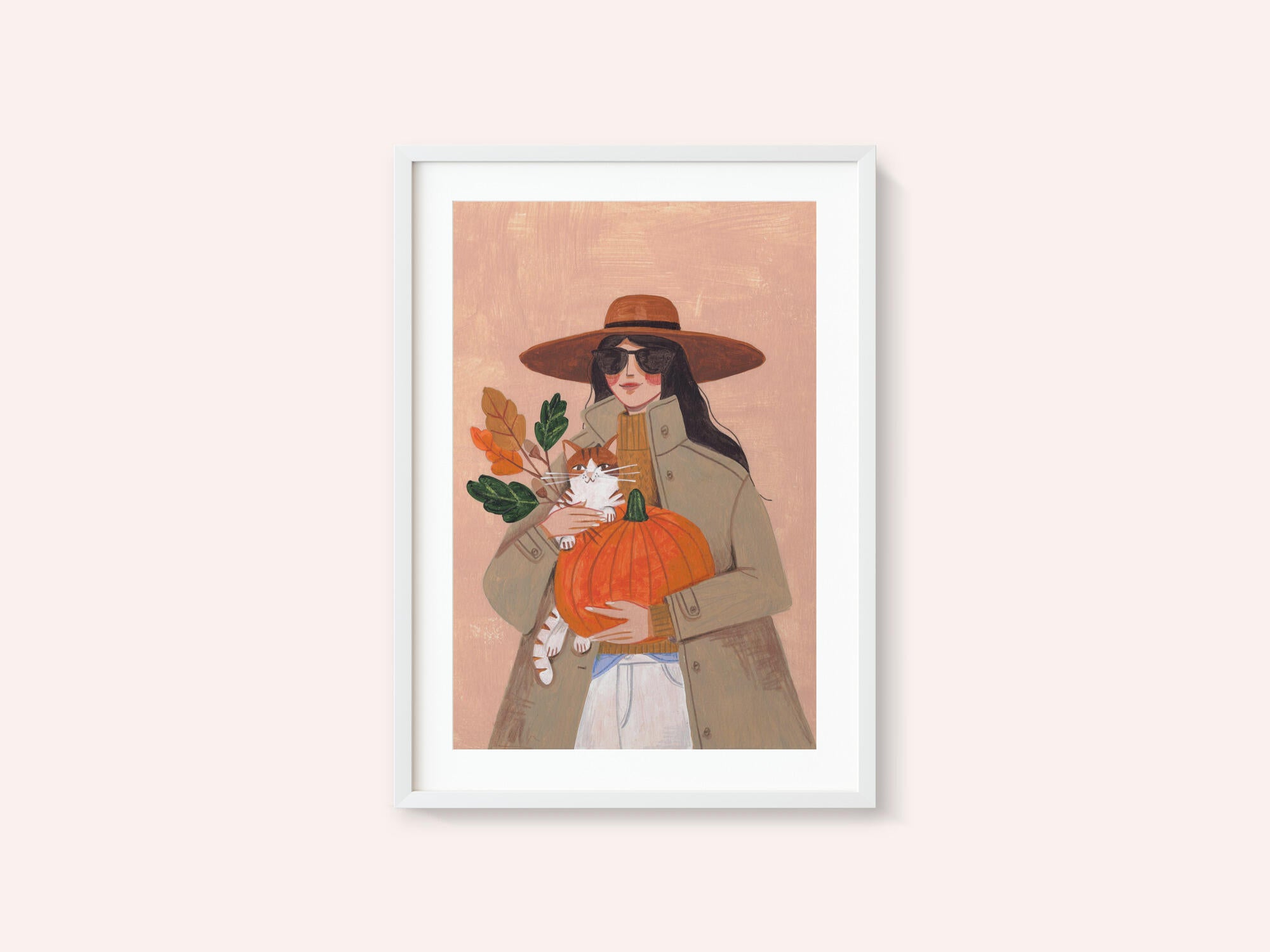 Woman in autumn in warm earth tones