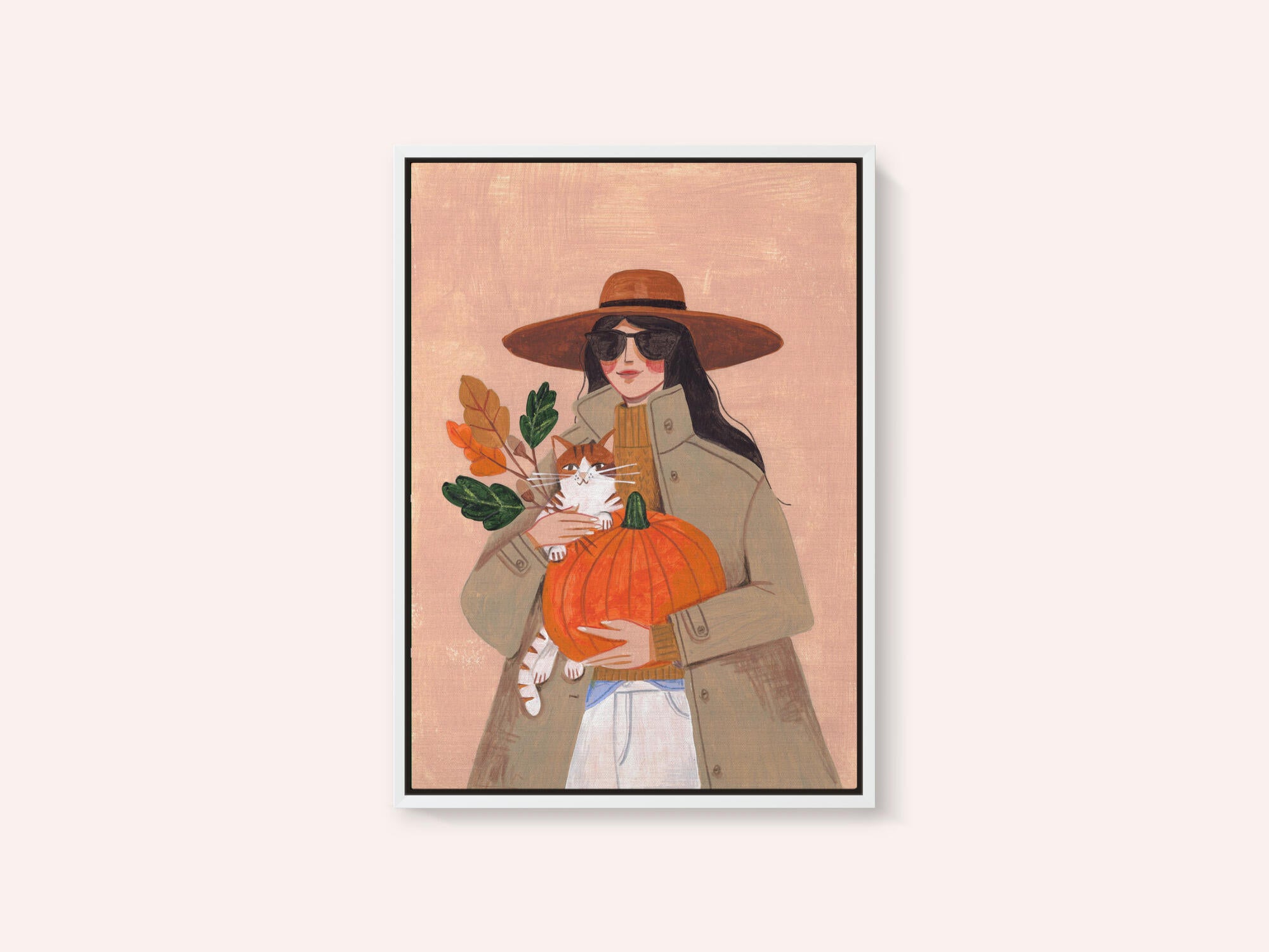 Woman in autumn in warm earth tones