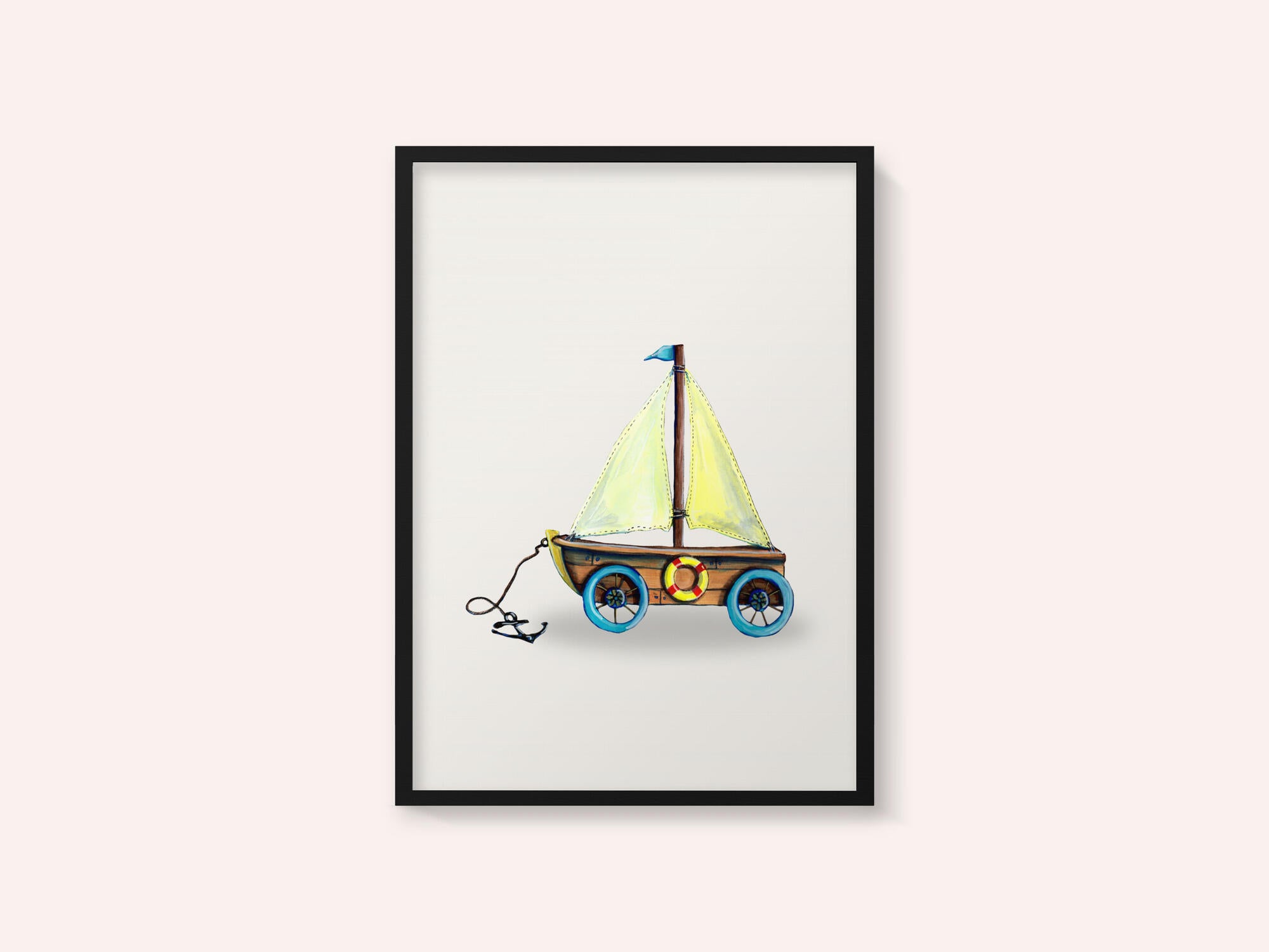Whimsical Toy Sailboat