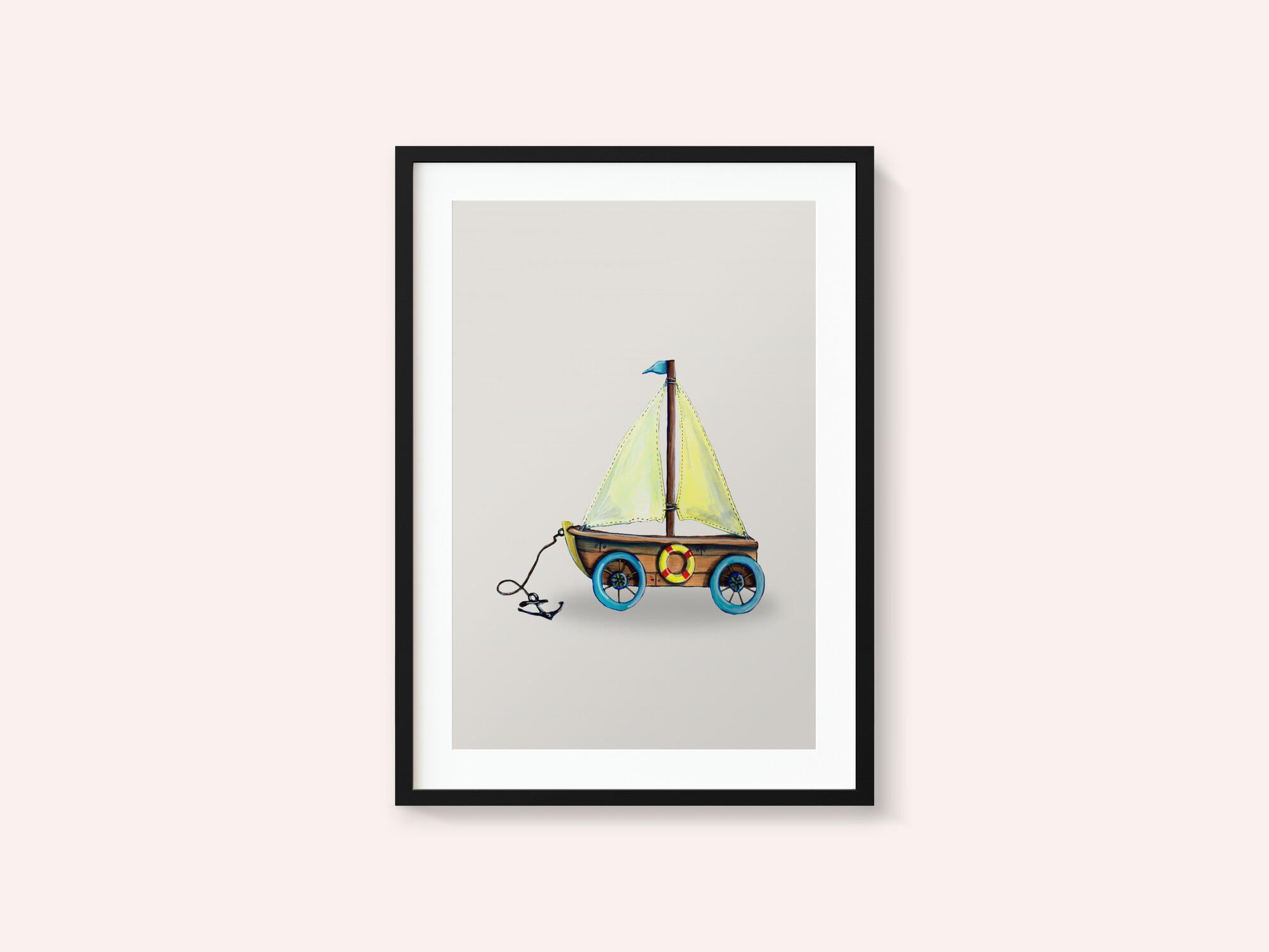 Whimsical Toy Sailboat