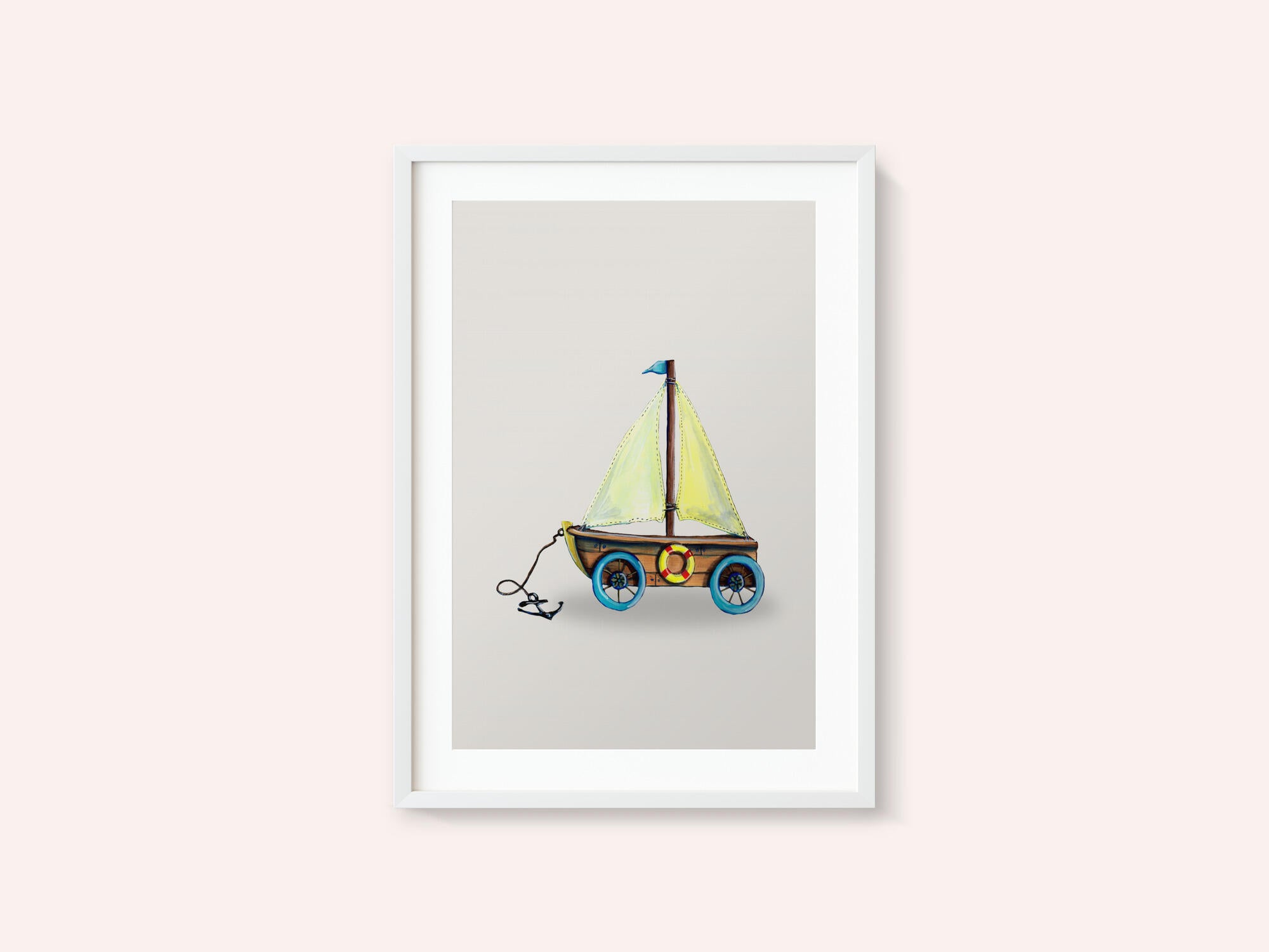 Whimsical Toy Sailboat