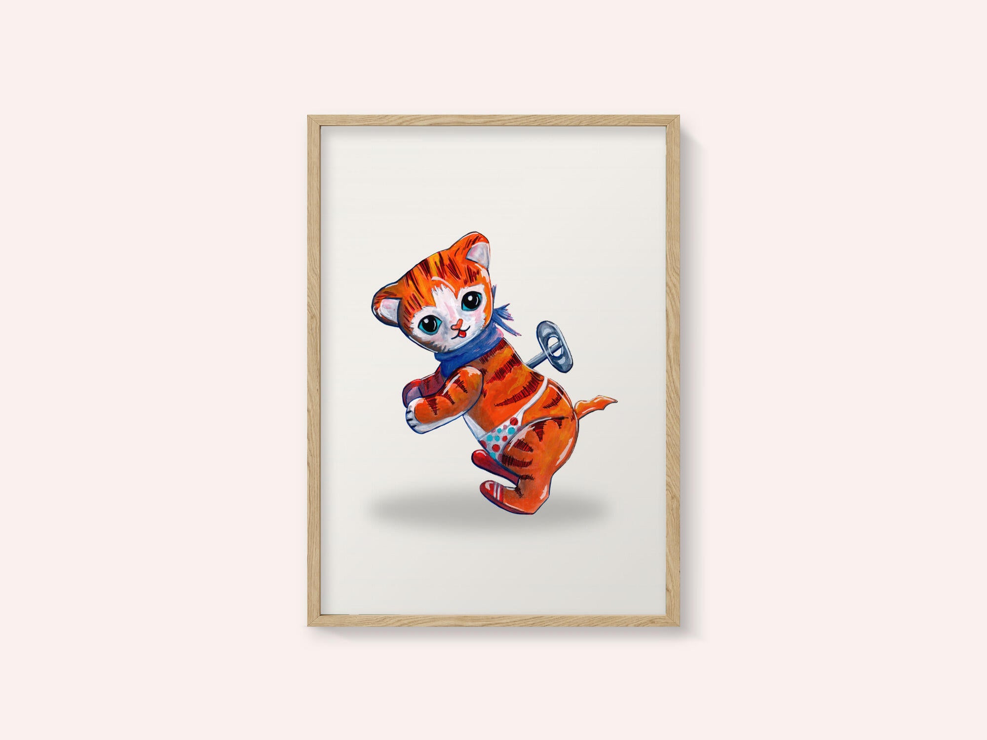 Wind Up Tiger Retro Toy By Renee Machan