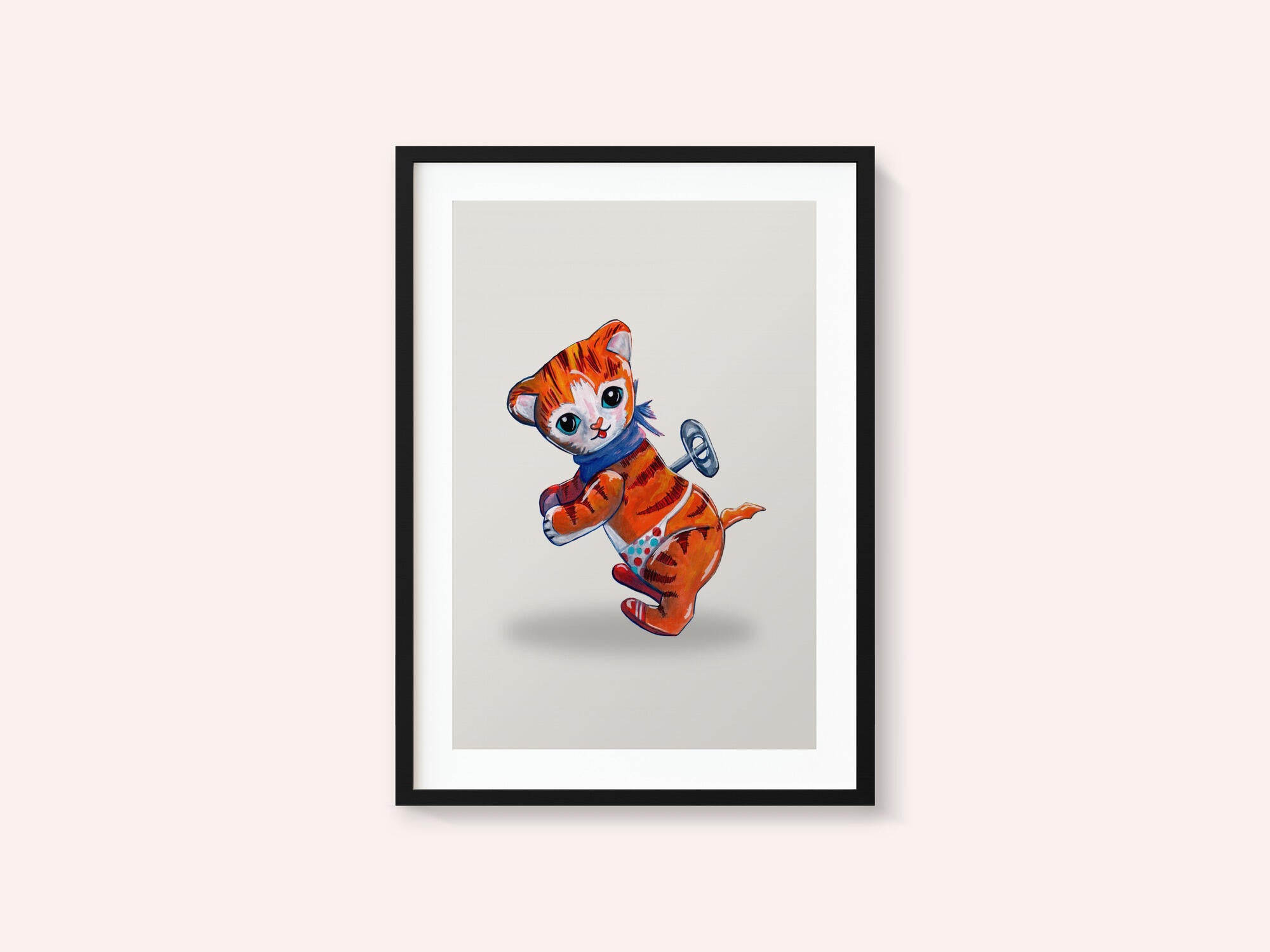 Wind Up Tiger Retro Toy By Renee Machan