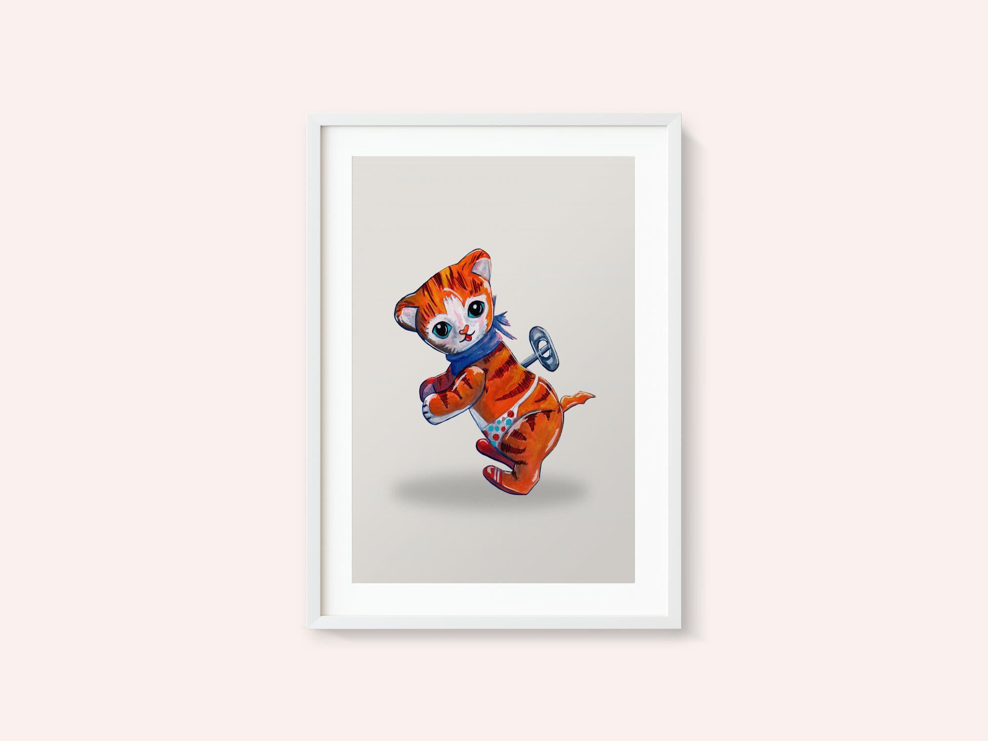 Wind Up Tiger Retro Toy By Renee Machan
