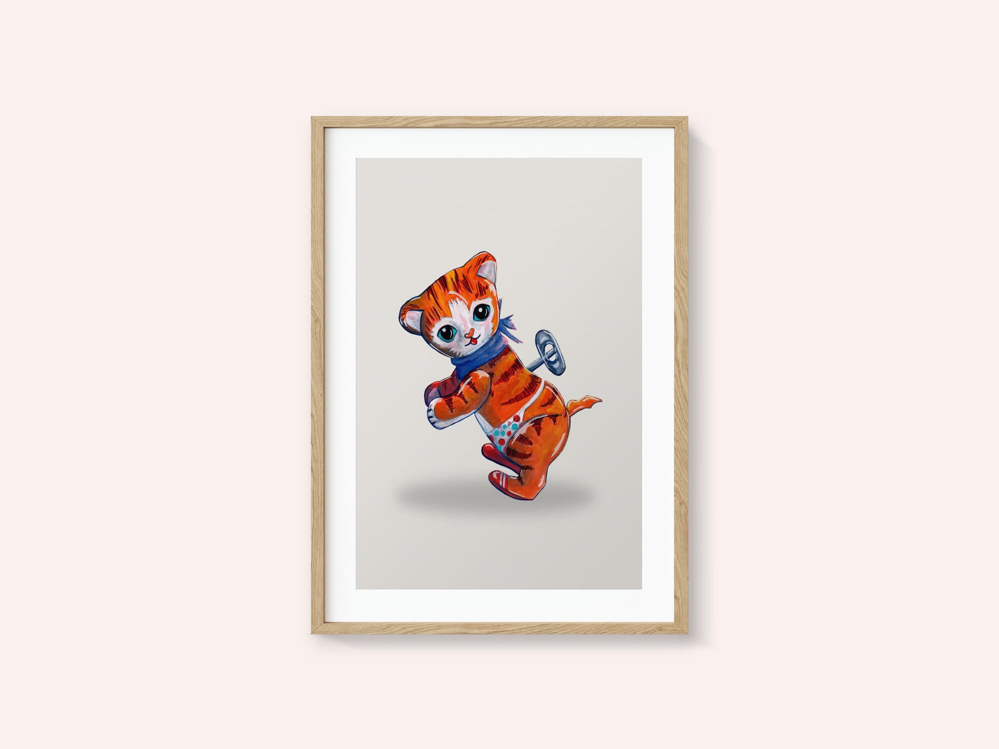 Wind Up Tiger Retro Toy By Renee Machan