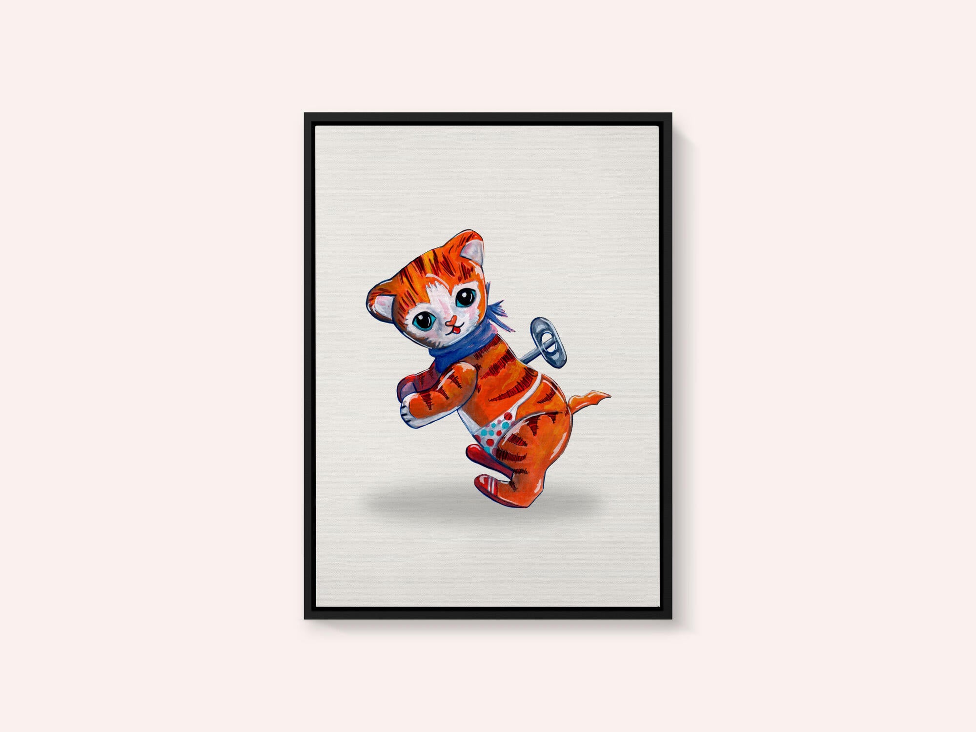 Wind Up Tiger Retro Toy By Renee Machan