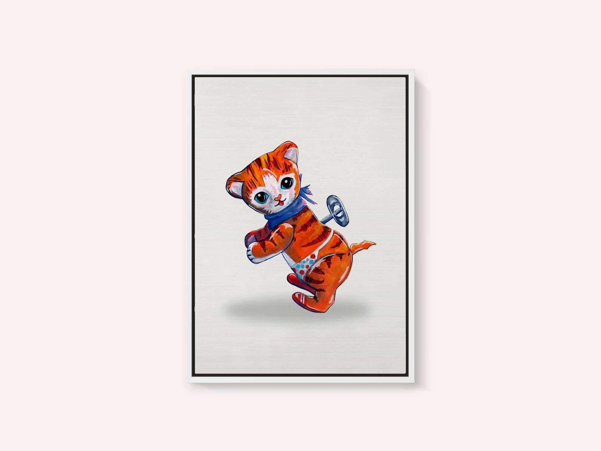 Wind Up Tiger Retro Toy By Renee Machan