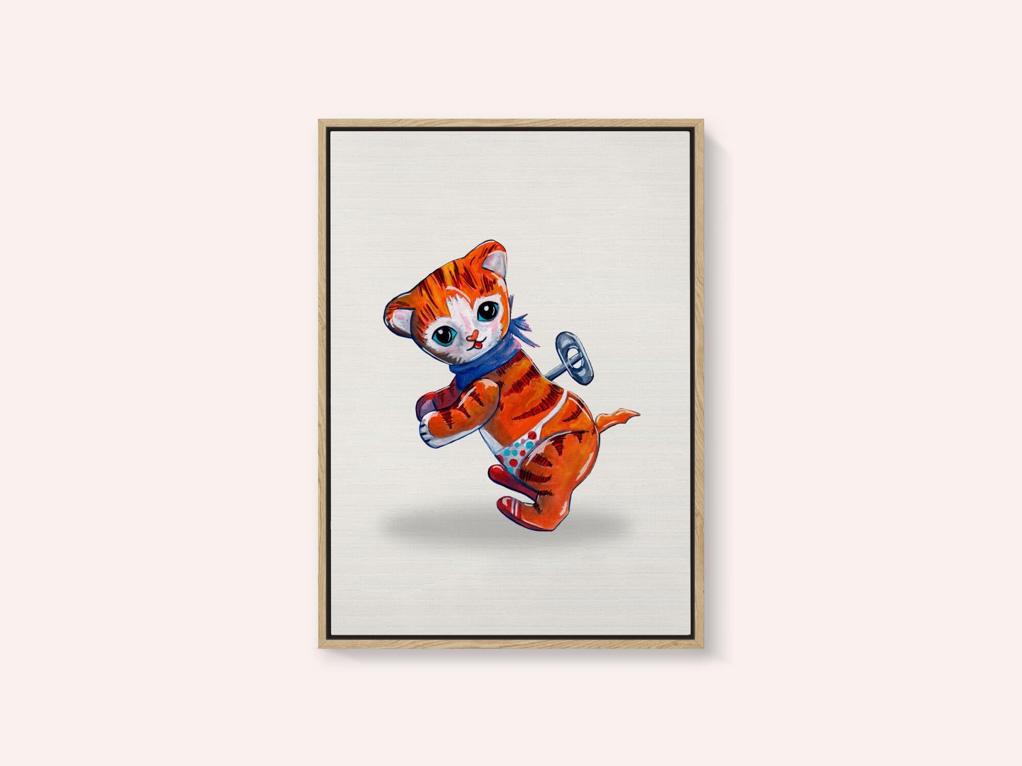 Wind Up Tiger Retro Toy By Renee Machan