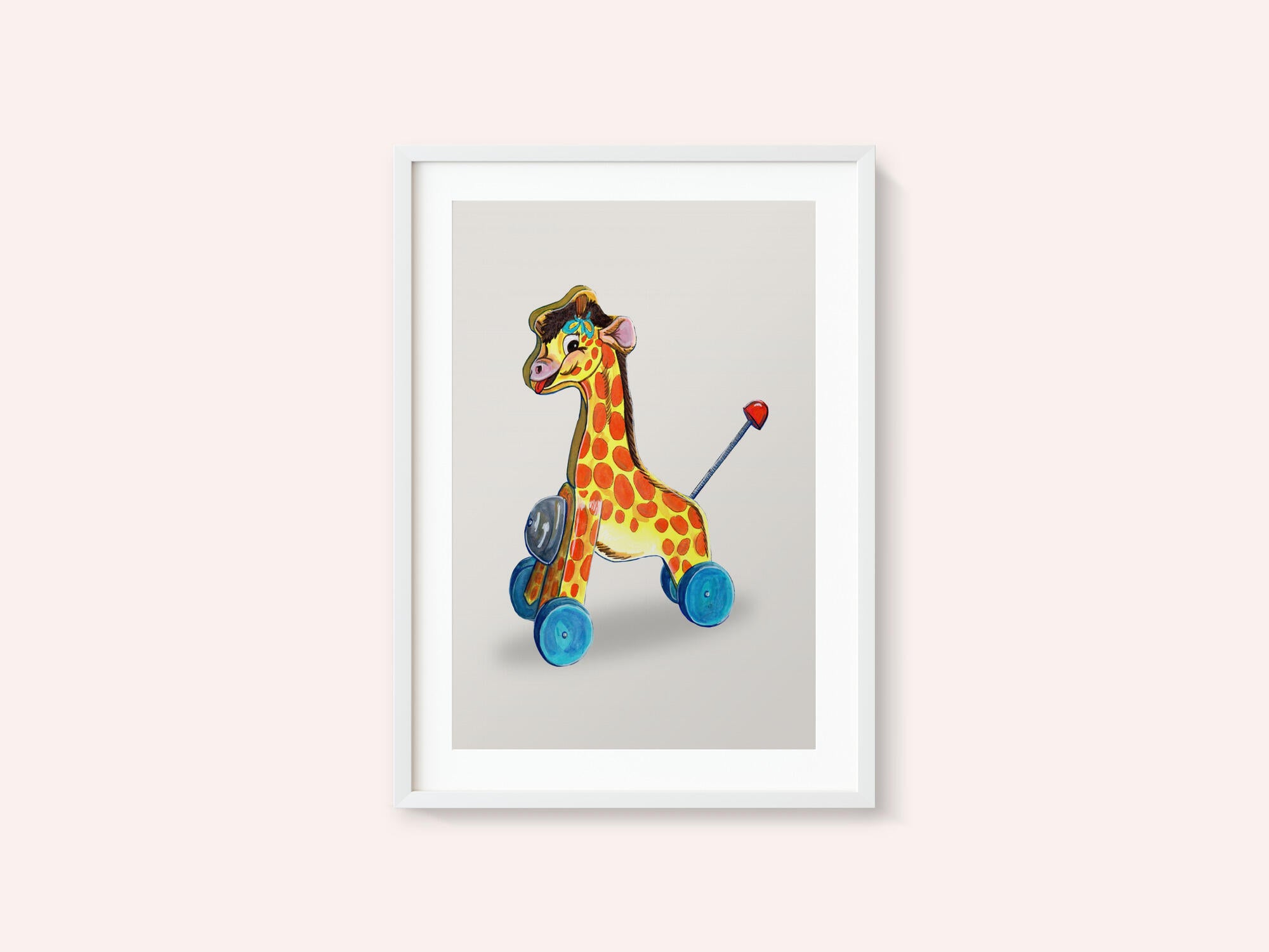 Wooden Giraffe Retro Toy By Renee Machan
