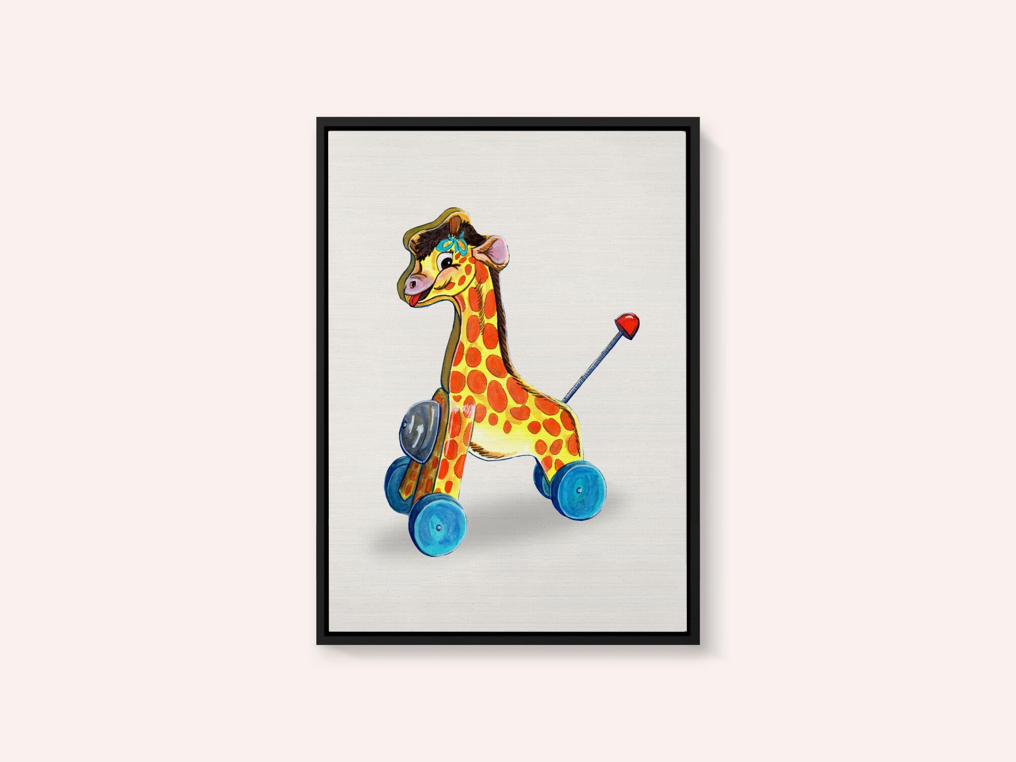 Wooden Giraffe Retro Toy By Renee Machan