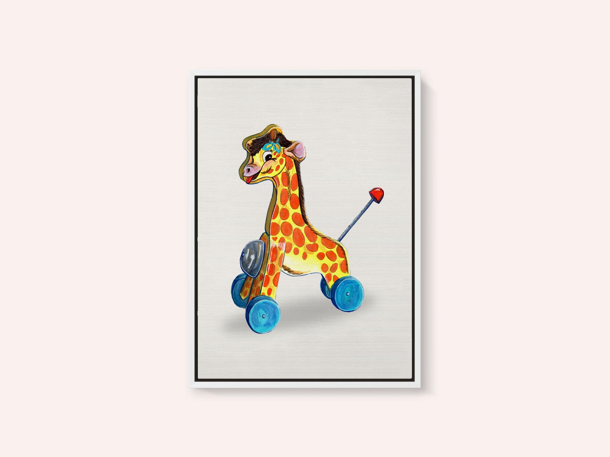 Wooden Giraffe Retro Toy By Renee Machan