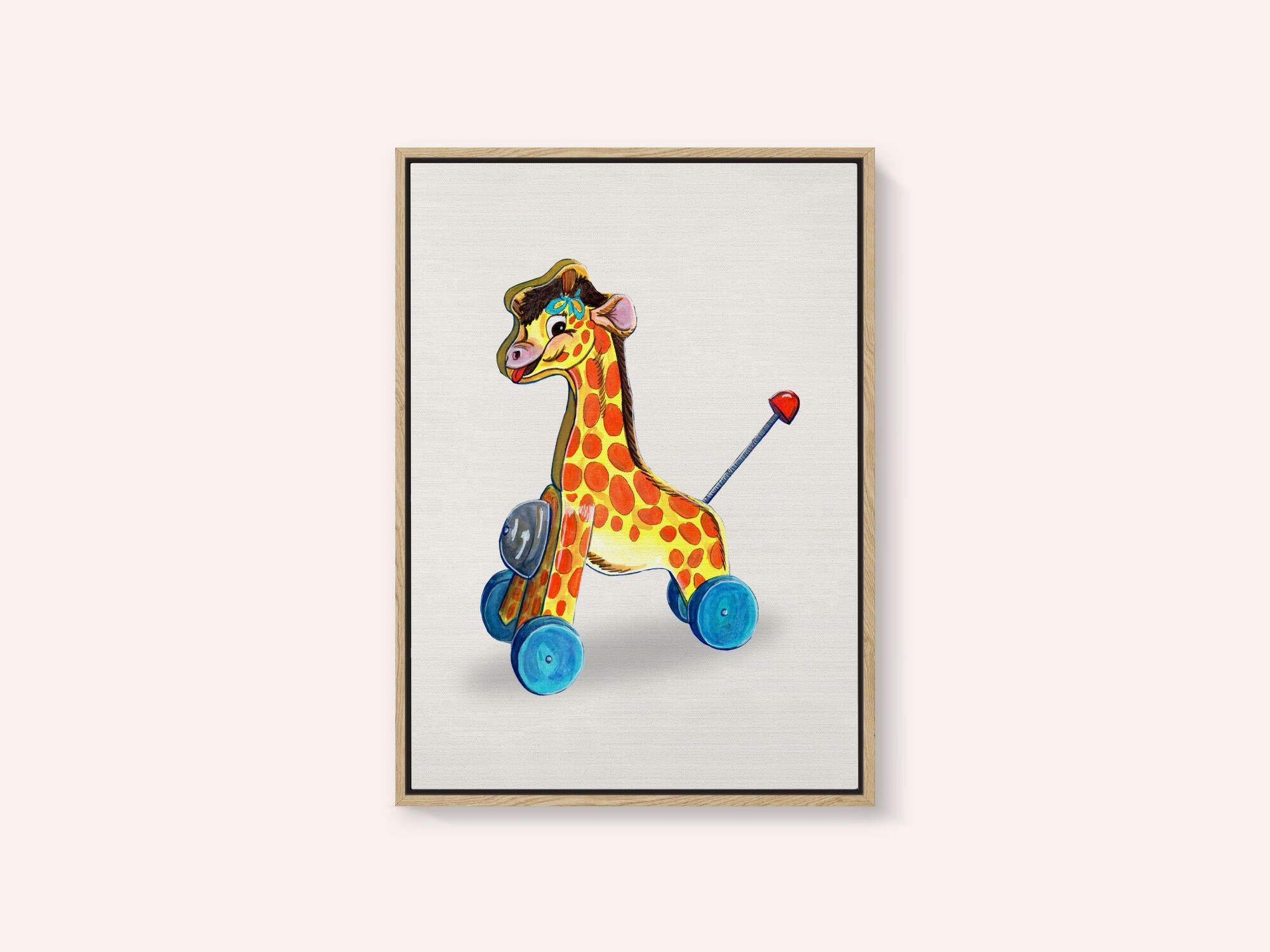 Wooden Giraffe Retro Toy By Renee Machan